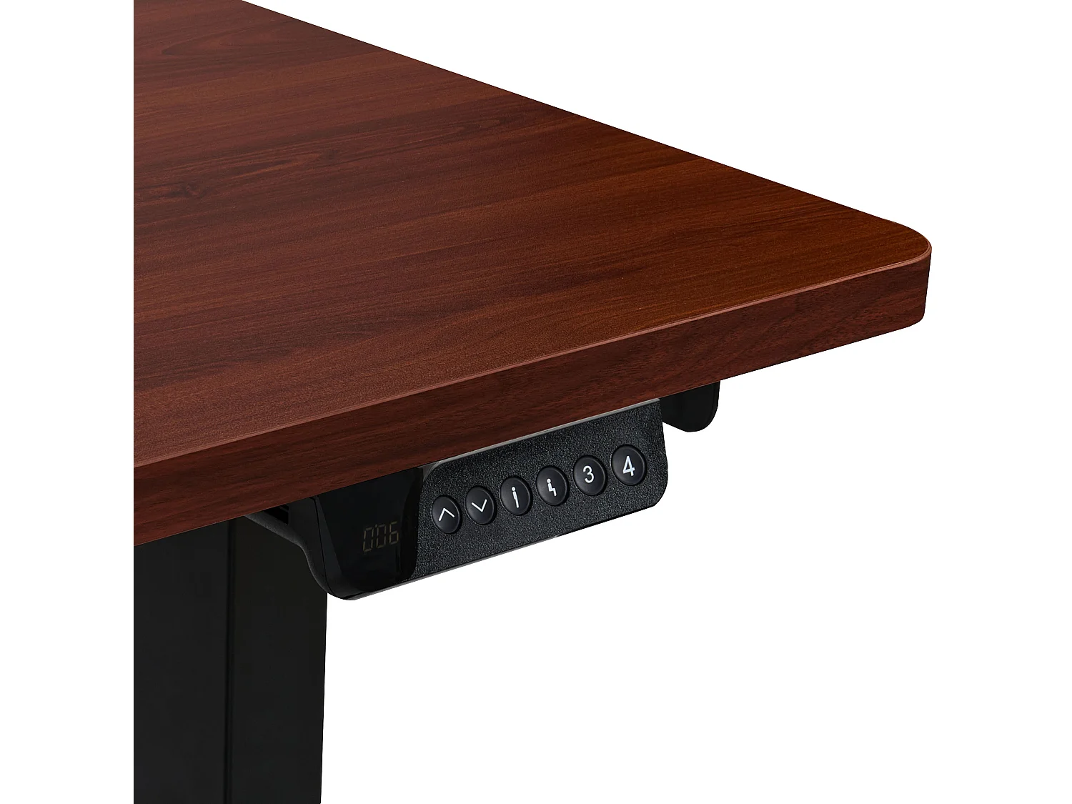 Steh Bürotisch elektrisch höhenverstellbar links braun/schwarz 160cm Destines