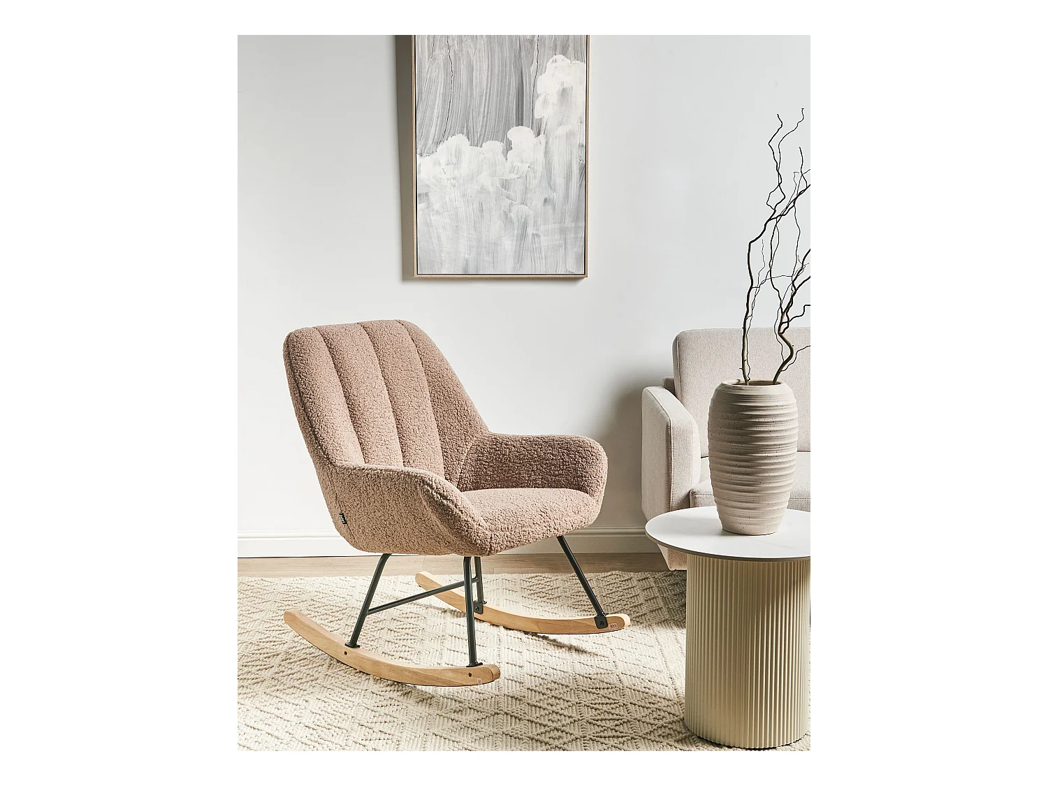 Fauteuil à bascule KINNO Bouclé Beige