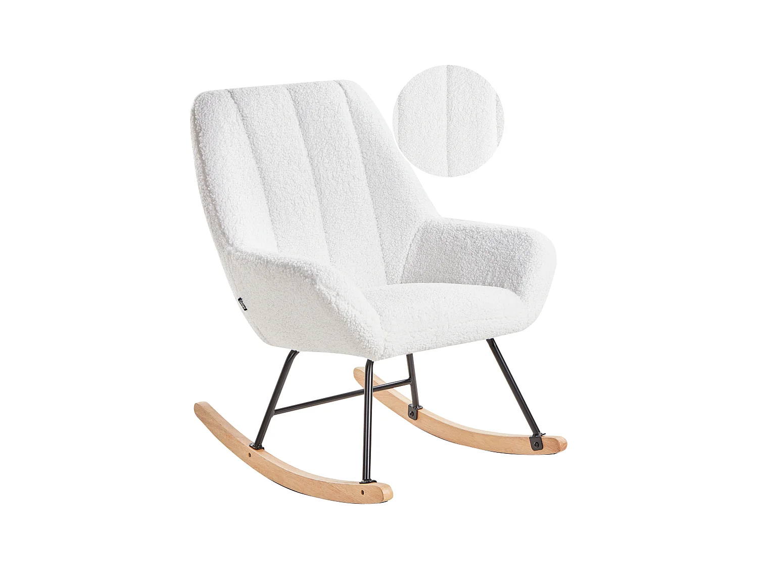 Fauteuil à bascule KINNO Bouclé Blanc cassé