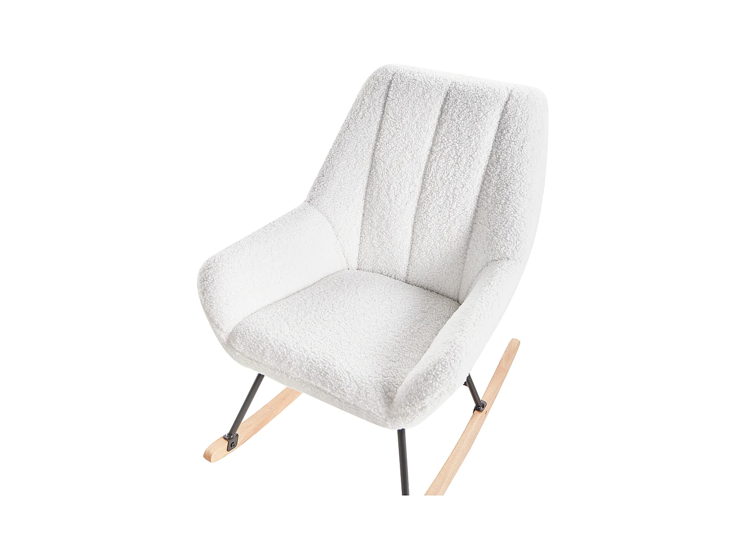 Fauteuil à bascule KINNO Bouclé Blanc cassé