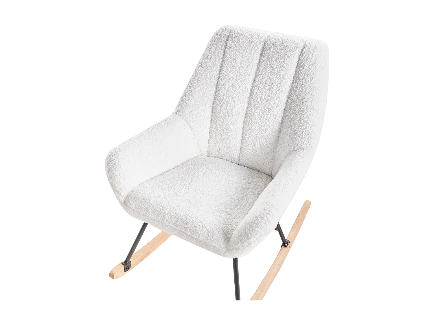 Fauteuil à bascule KINNO Bouclé Blanc cassé
