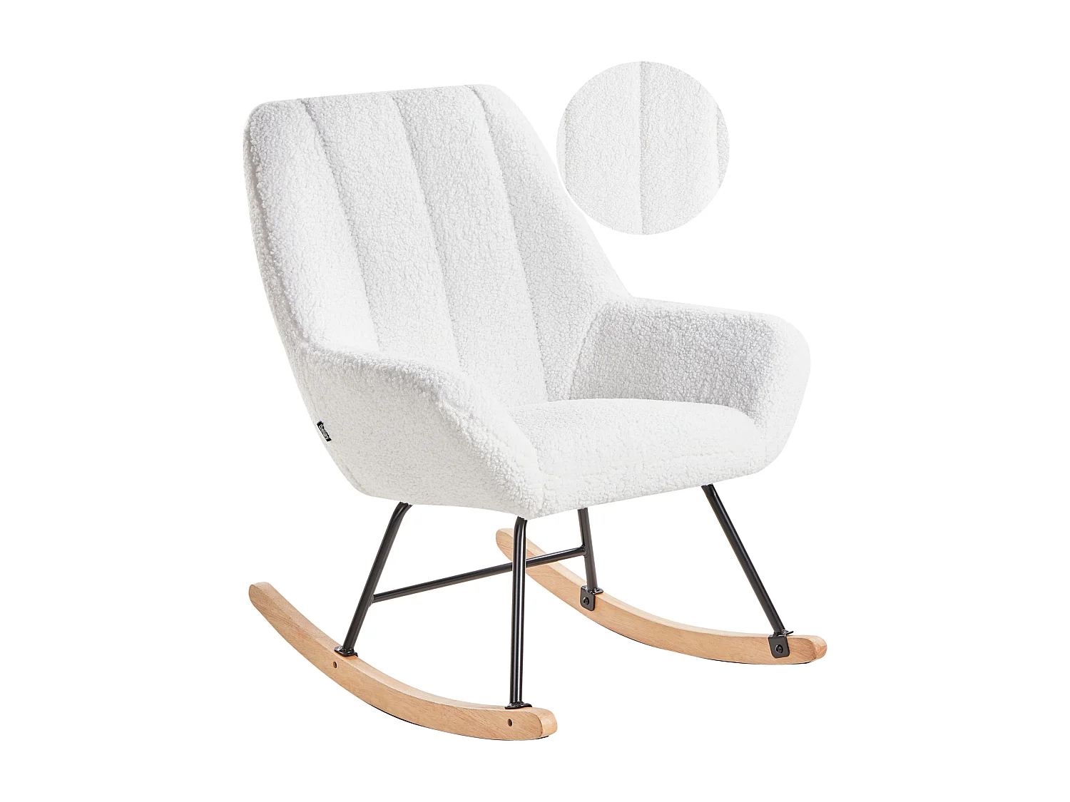 Fauteuil à bascule KINNO Bouclé Blanc cassé