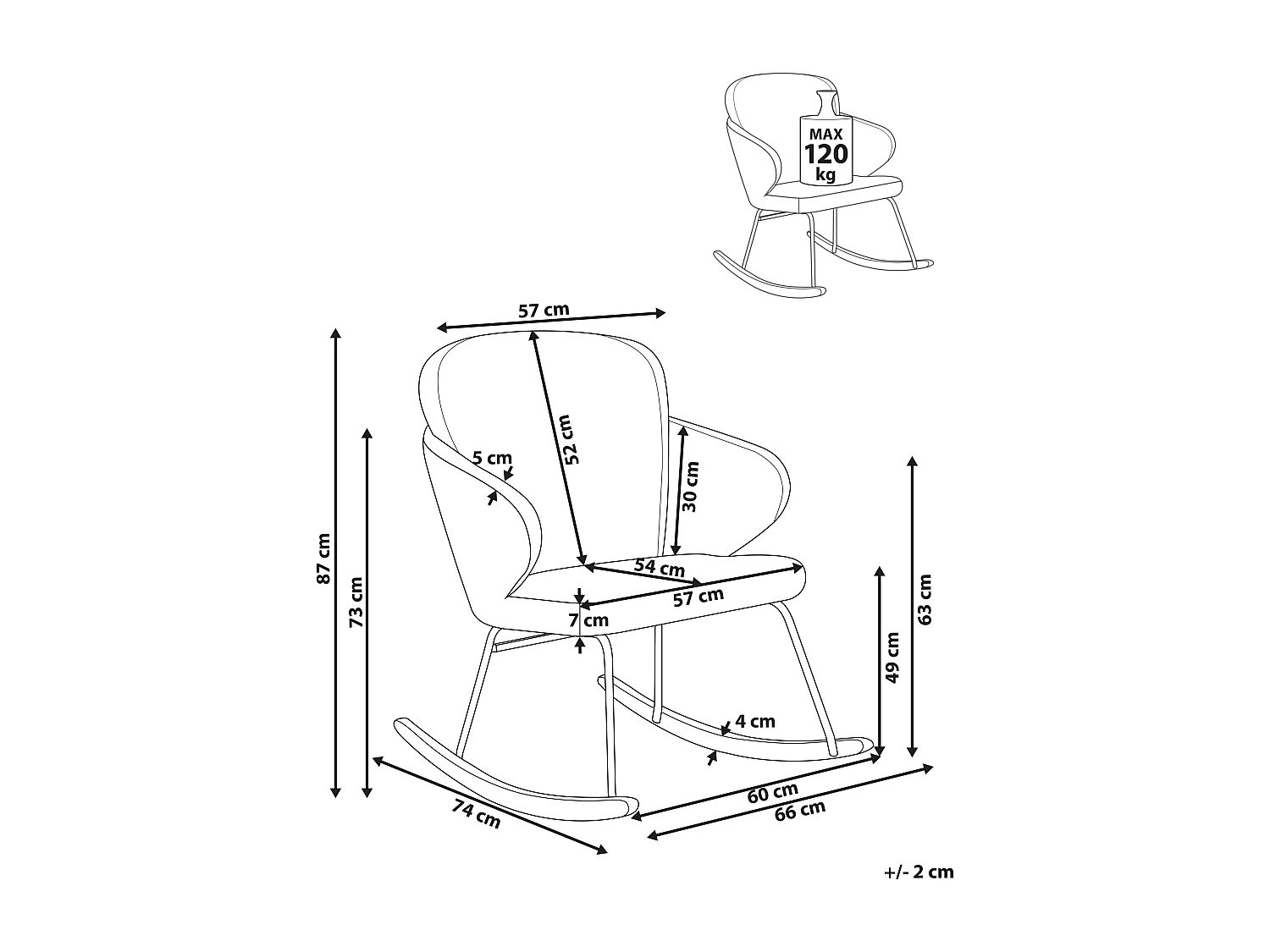 Poltrona de Baloiço VIKEN Tecido Taupe