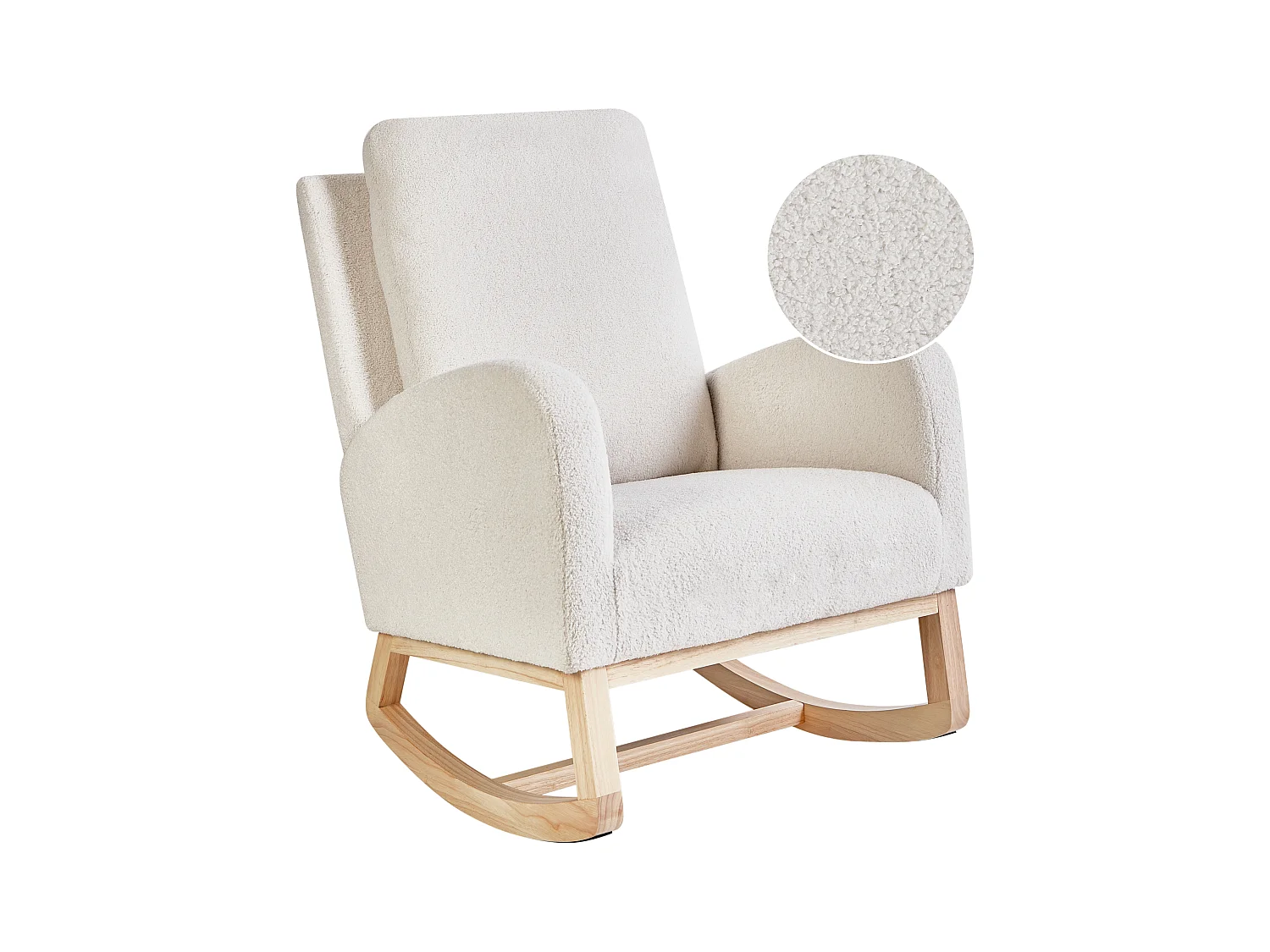 Schommelstoel ALSTA Bouclé Gebroken wit
