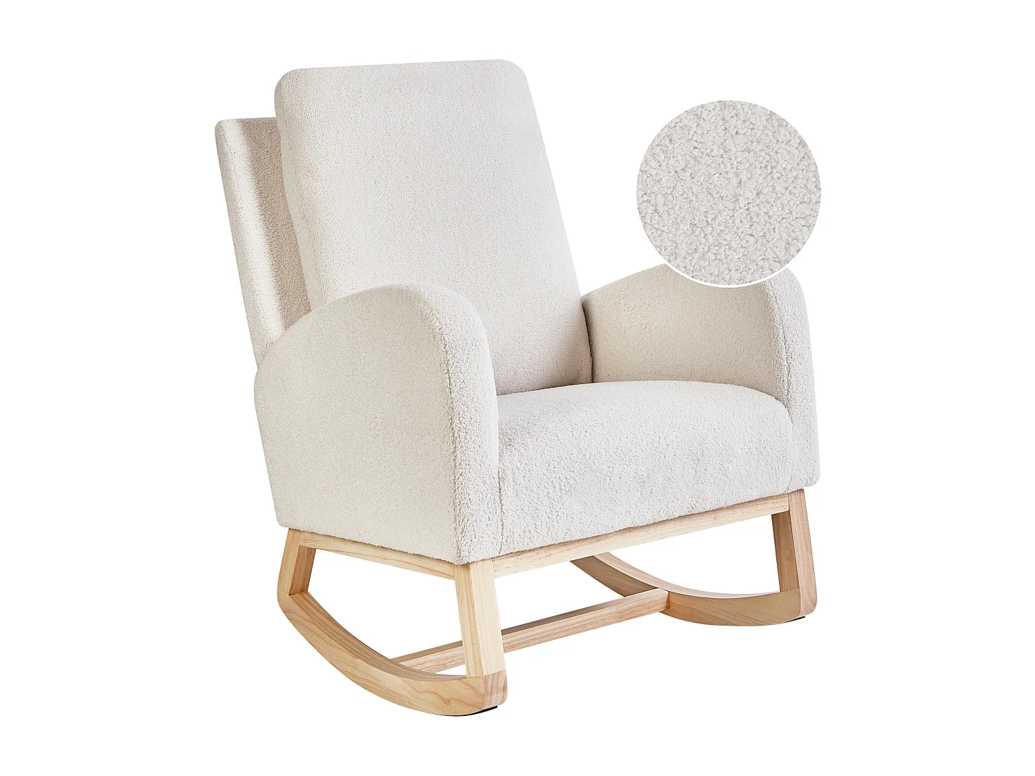 Poltrona de Baloiço ALSTA Bouclé Branco creme