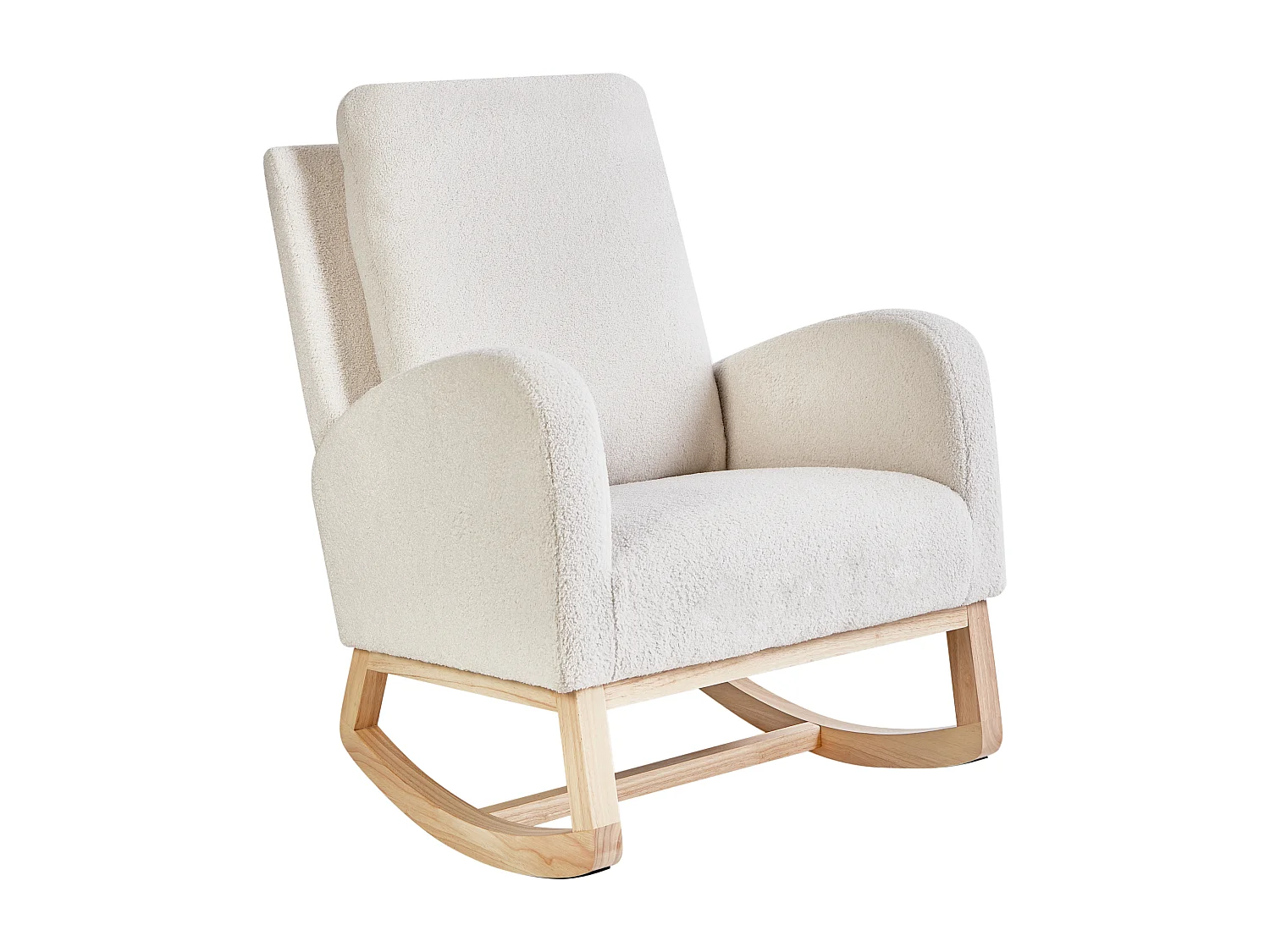 Poltrona de Baloiço ALSTA Bouclé Branco creme