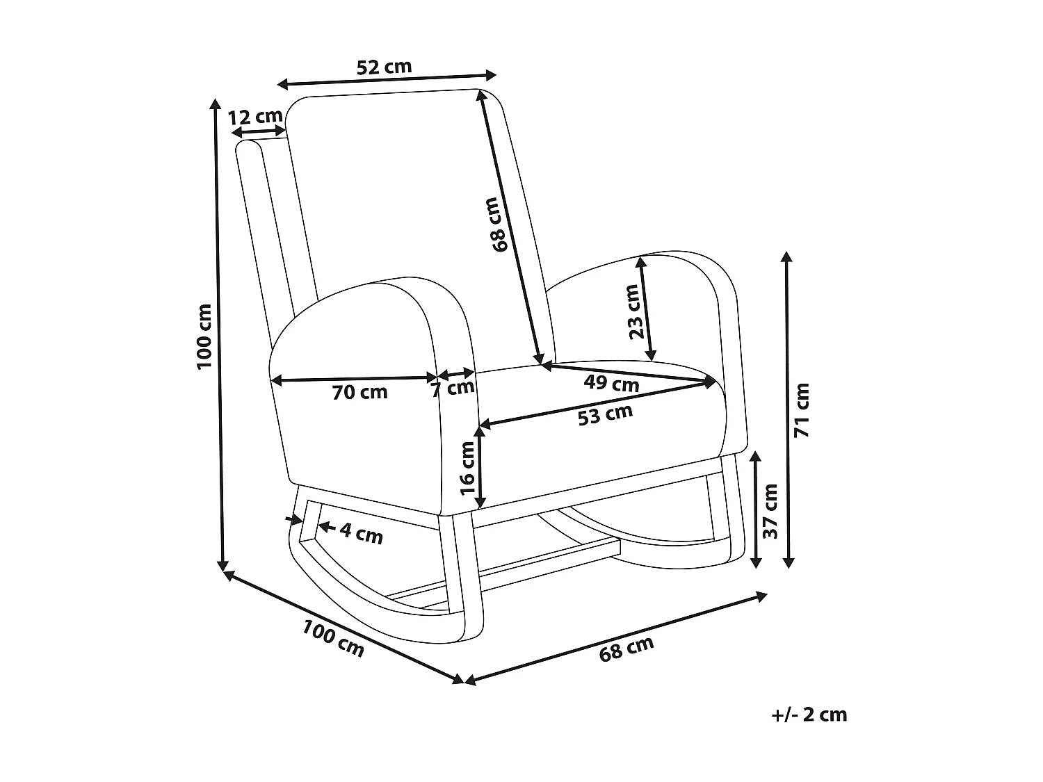 Fauteuil à bascule ALSTA Bouclé Blanc cassé