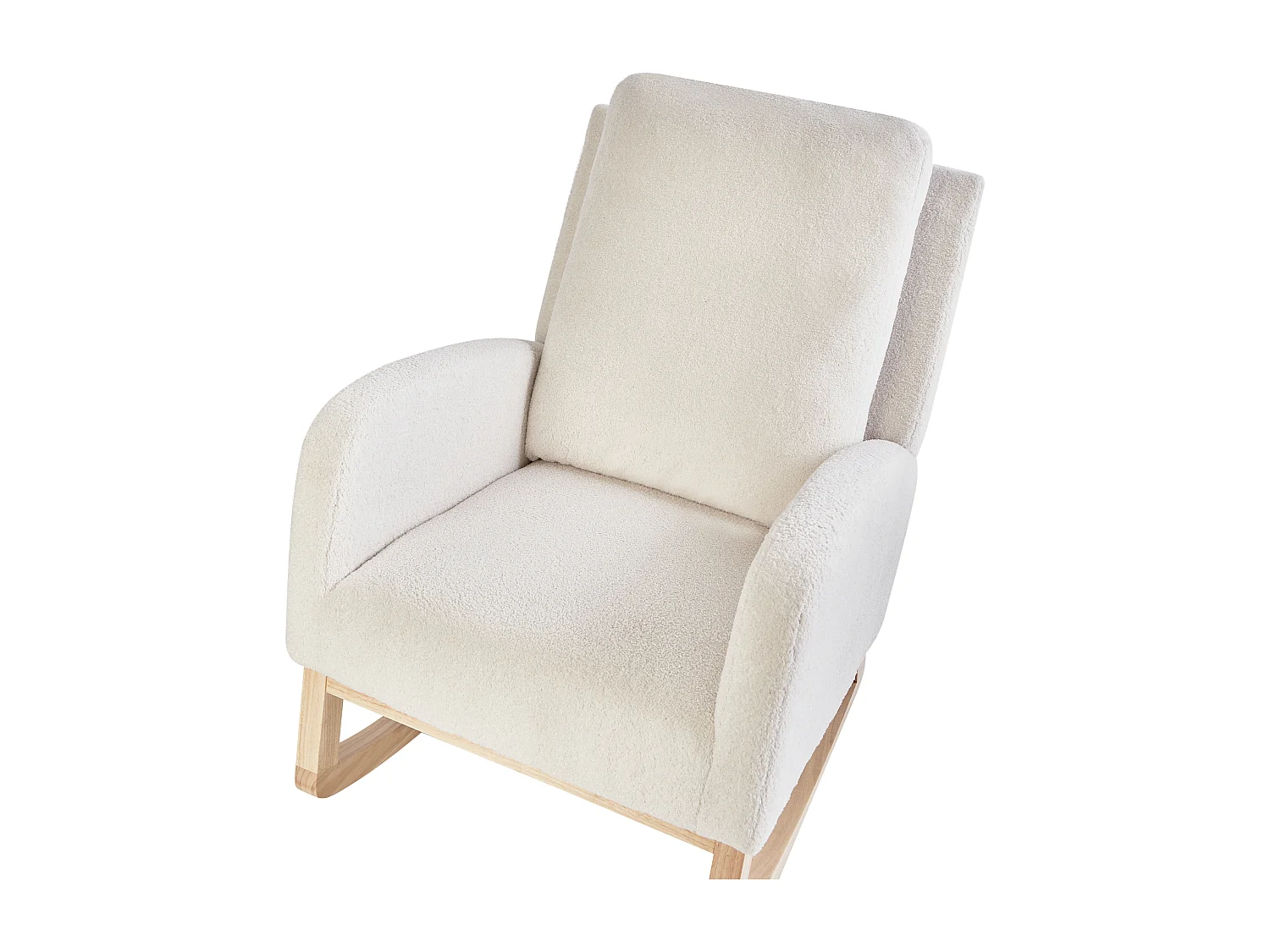 Fauteuil à bascule ALSTA Bouclé Blanc cassé