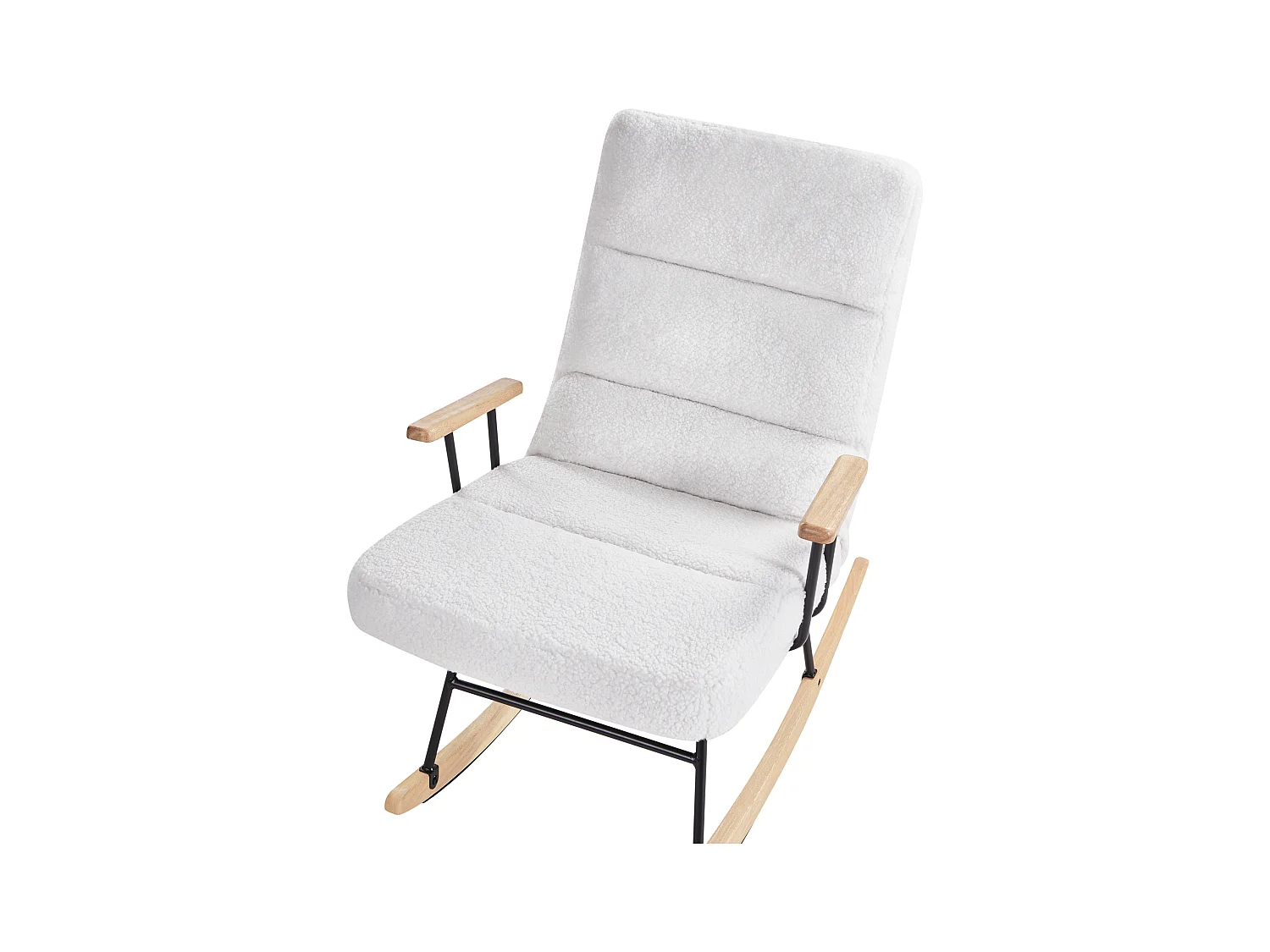 Fauteuil à bascule ESKELIN Bouclé Blanc cassé
