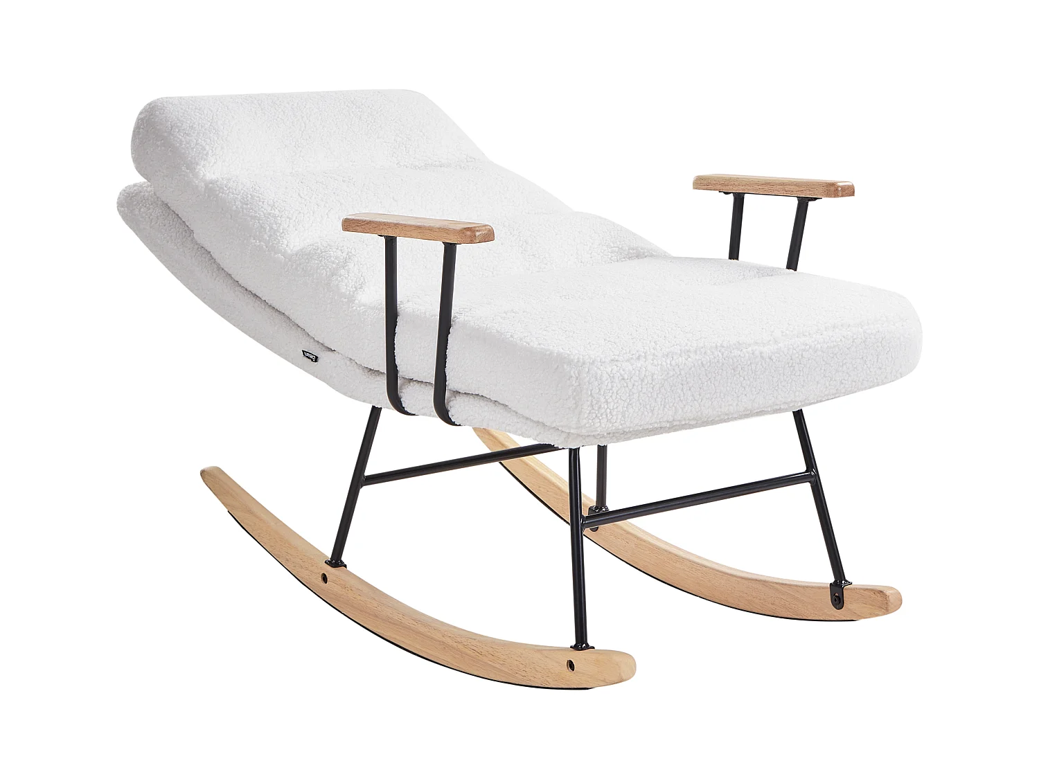 Fauteuil à bascule ESKELIN Bouclé Blanc cassé