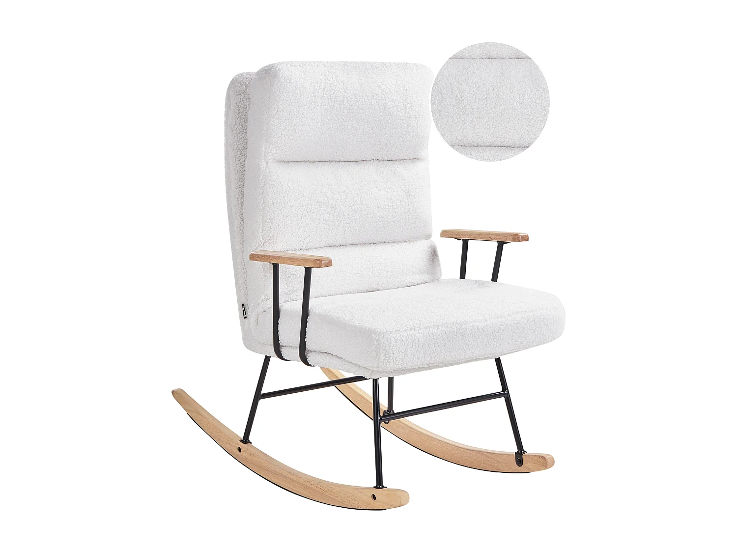 Fauteuil à bascule ESKELIN Bouclé Blanc cassé