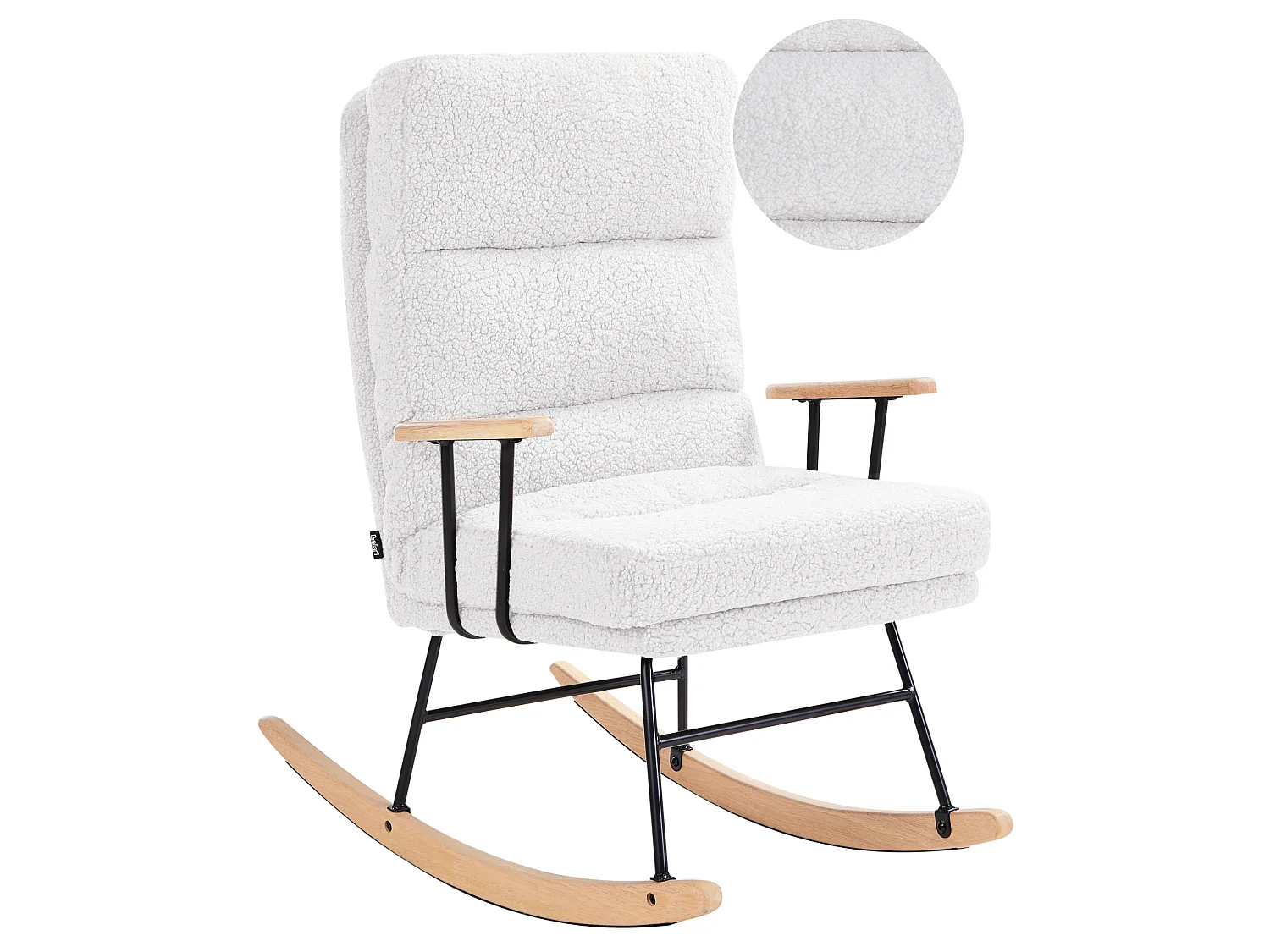 Rocking Chair ESKELIN Reclining Boucle Off-White