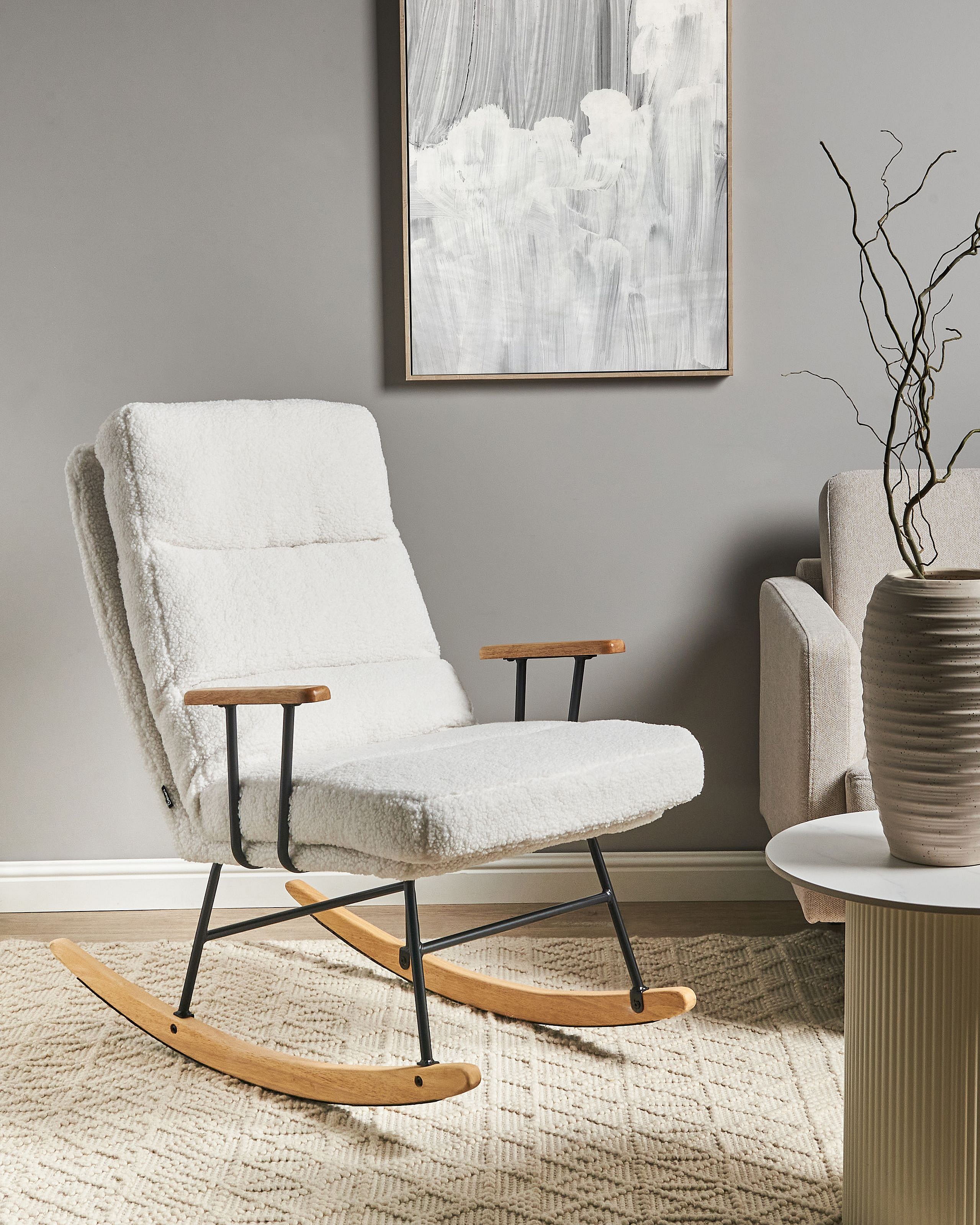 Fauteuil Bascule ESKELIN Boucl Blanc Cass 