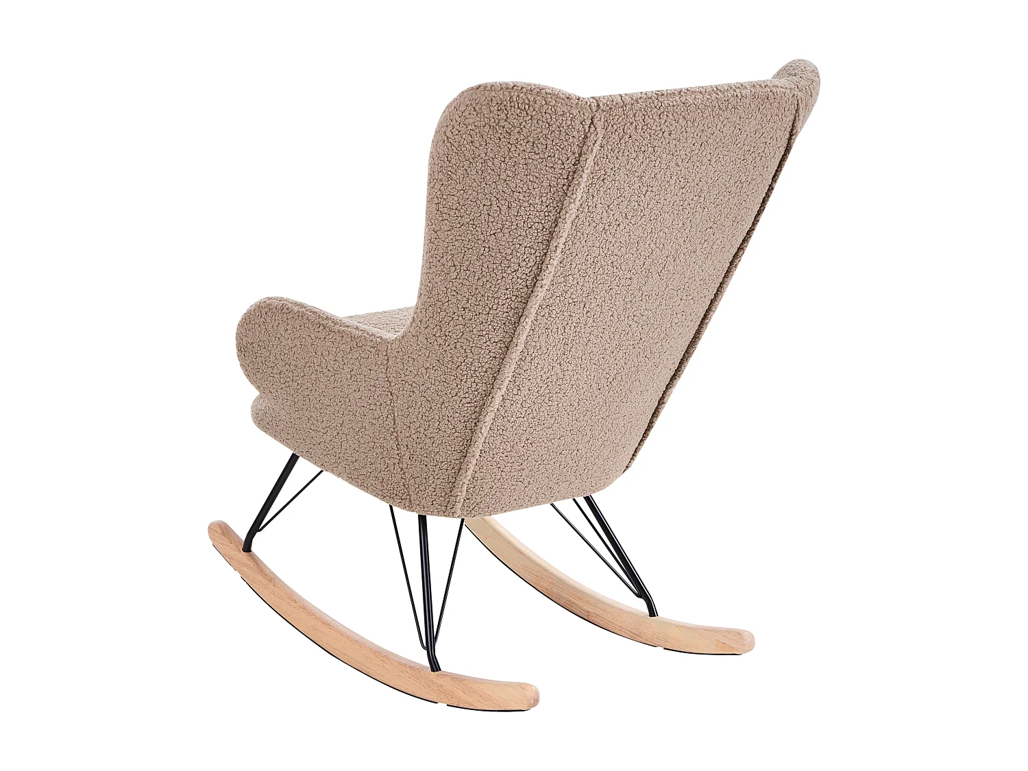 Fauteuil à bascule LUOMA Bouclé Beige