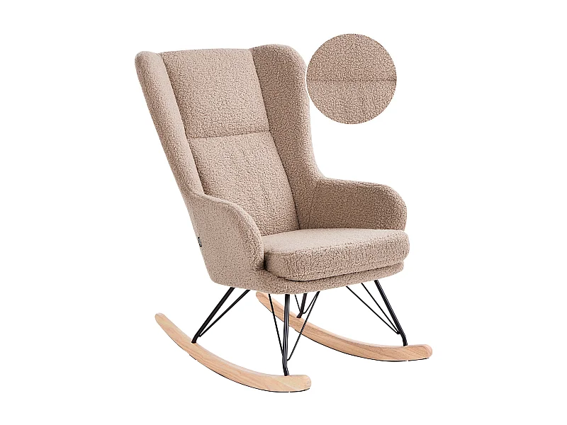 Poltrona de Baloiço LUOMA Bouclé Creme