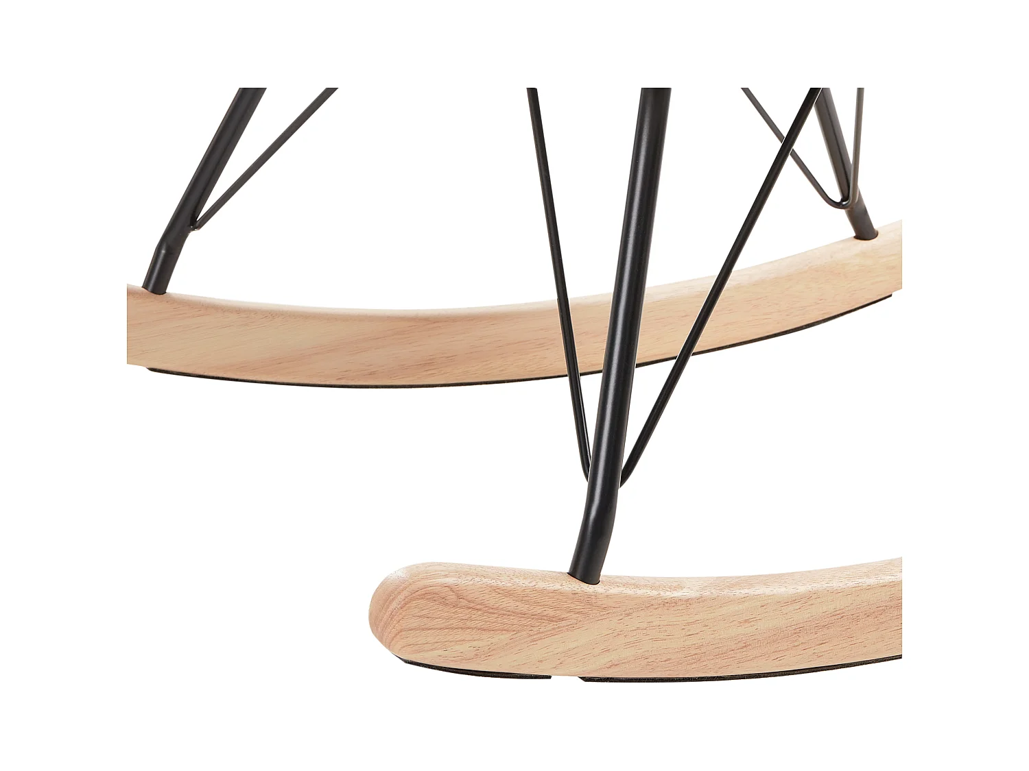 Silla mecedora LUOMA Bouclé Blanco crema