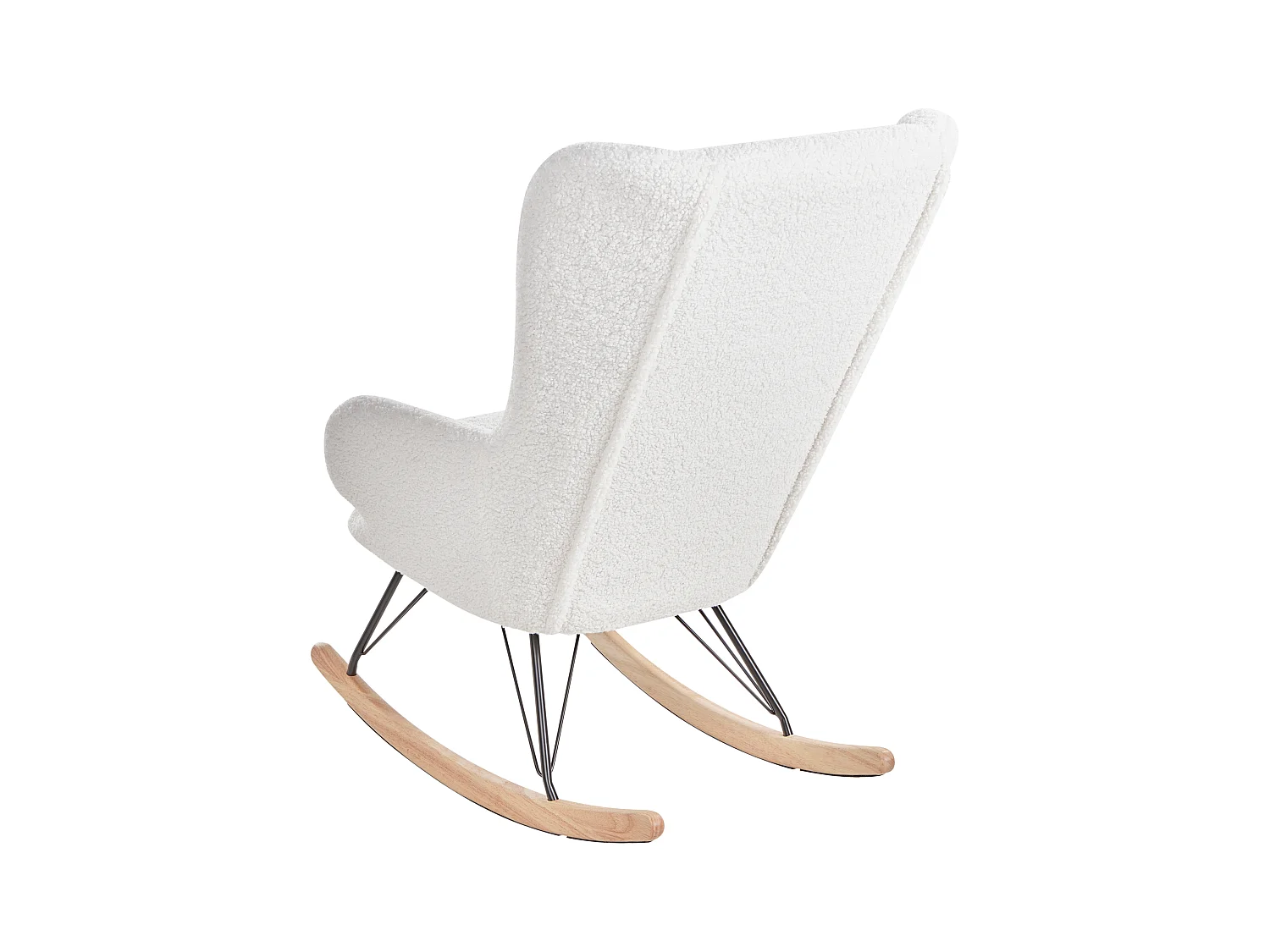 Fauteuil à bascule LUOMA Bouclé Blanc cassé