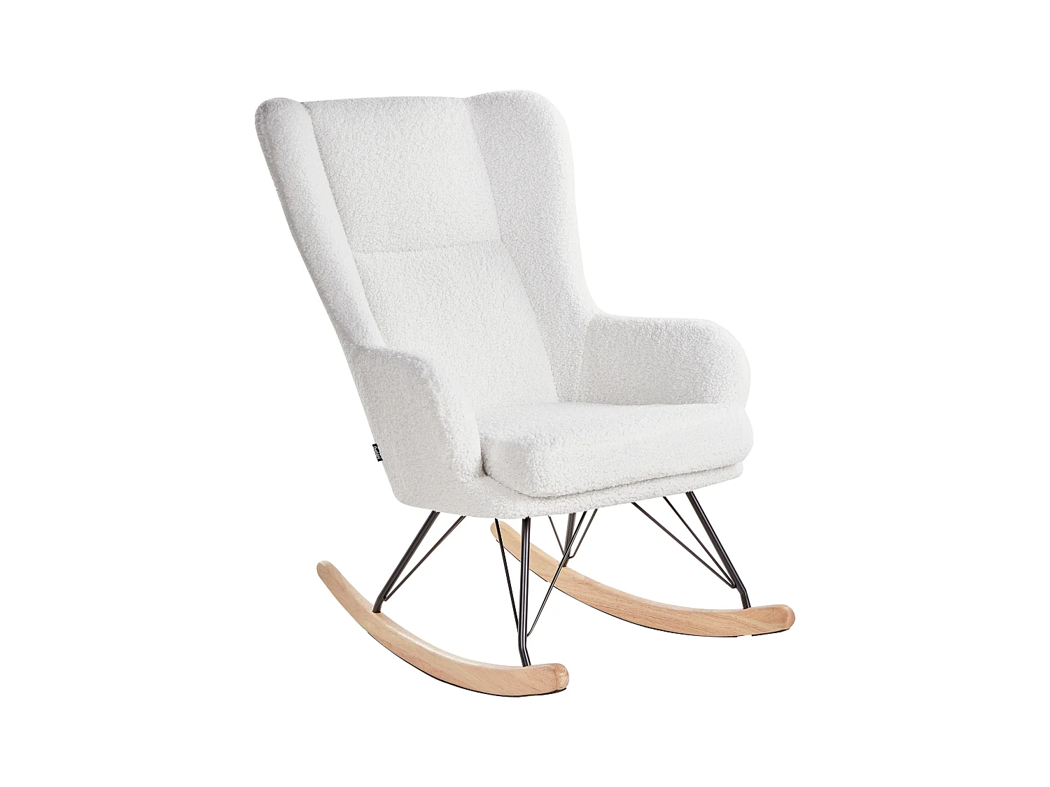 Fauteuil à bascule LUOMA Bouclé Blanc cassé
