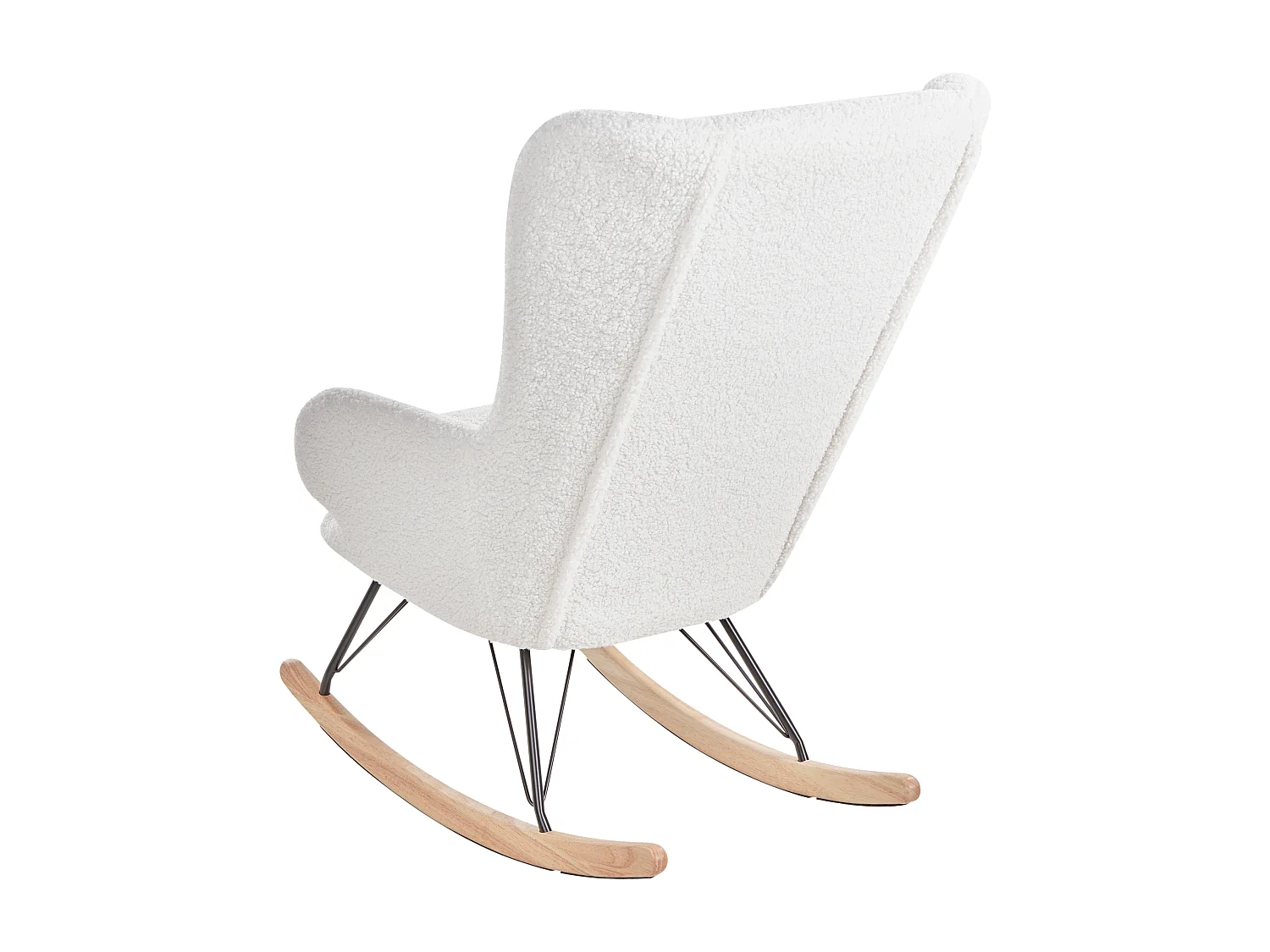 Fauteuil à bascule LUOMA Bouclé Blanc cassé