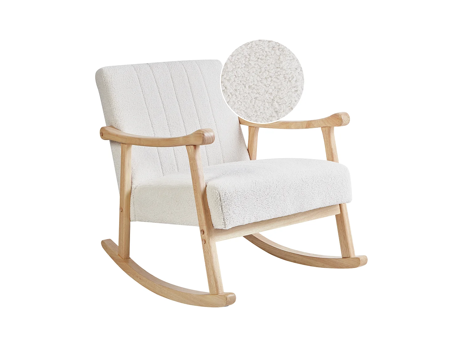 Fauteuil à bascule LEKNES Bouclé Blanc cassé