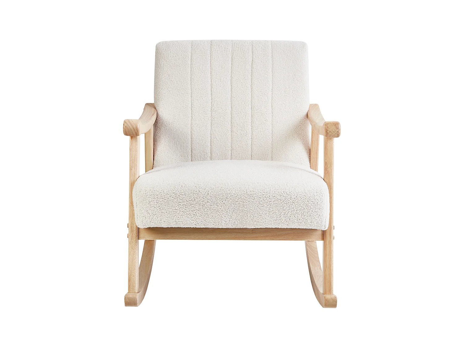 Fauteuil à bascule LEKNES Bouclé Blanc cassé