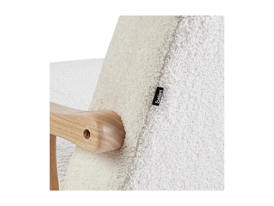 Fauteuil à bascule LEKNES Bouclé Blanc cassé