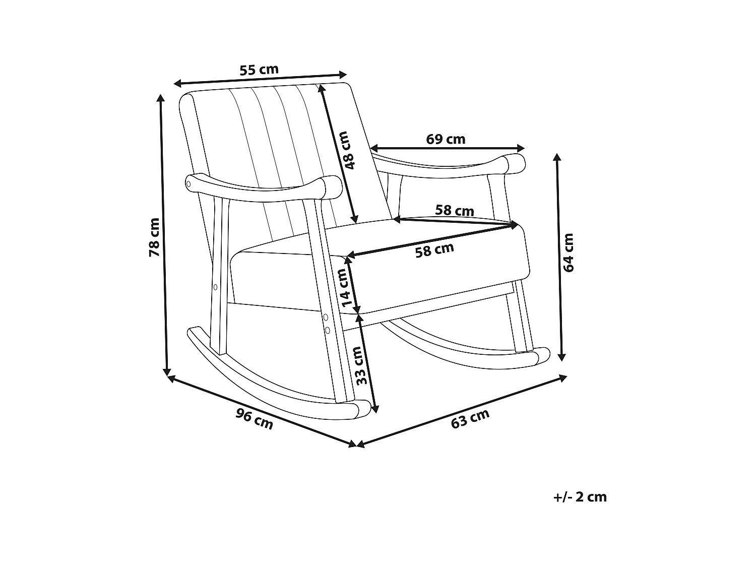 Fauteuil à bascule LEKNES Bouclé Blanc cassé