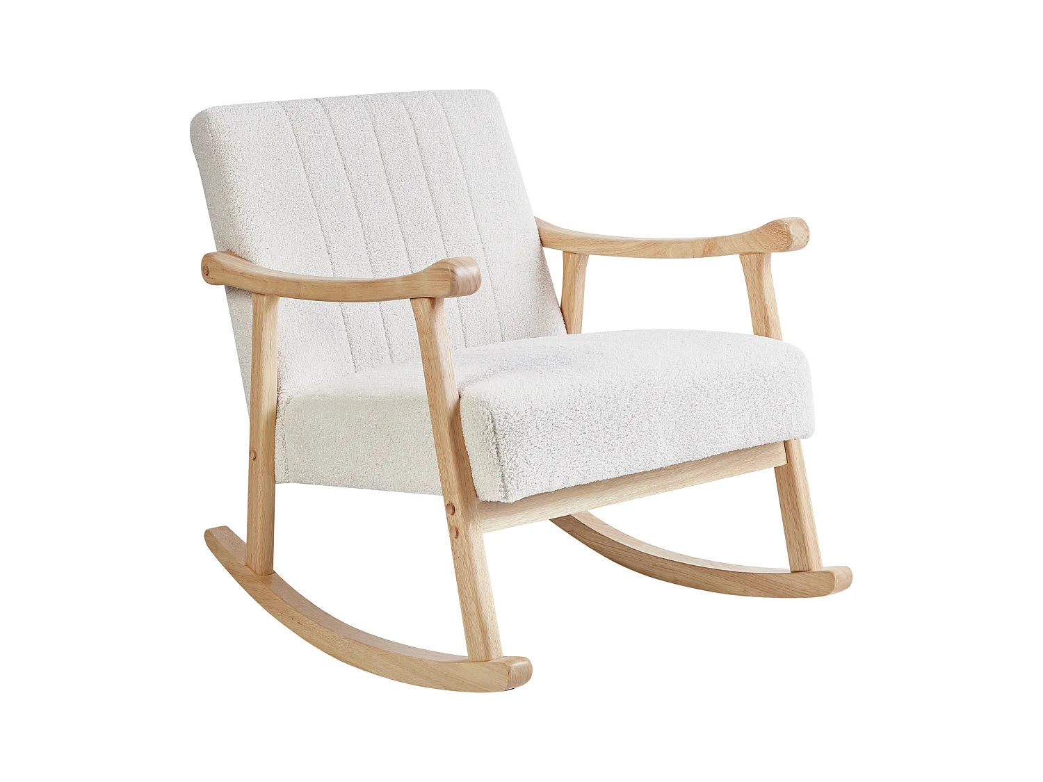 Fauteuil à bascule LEKNES Bouclé Blanc cassé