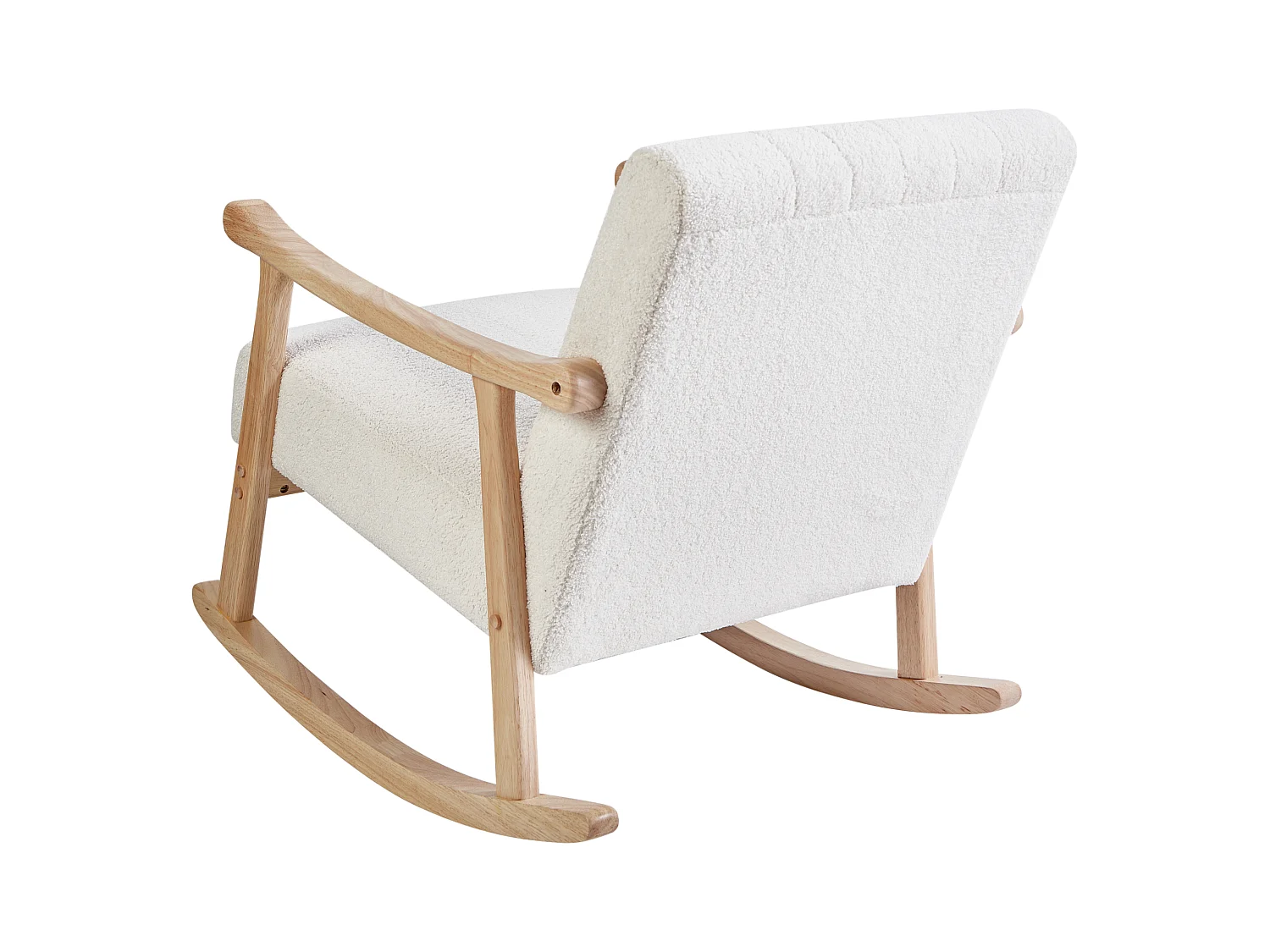 Fauteuil à bascule LEKNES Bouclé Blanc cassé