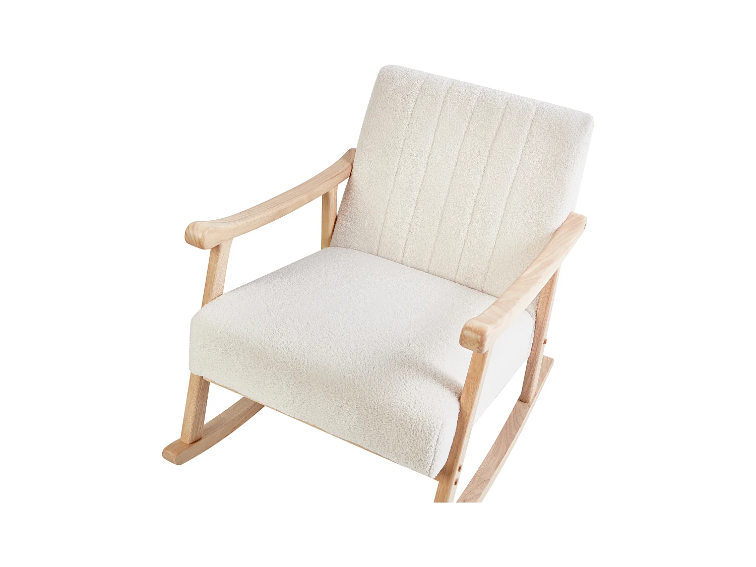 Fauteuil à bascule LEKNES Bouclé Blanc cassé