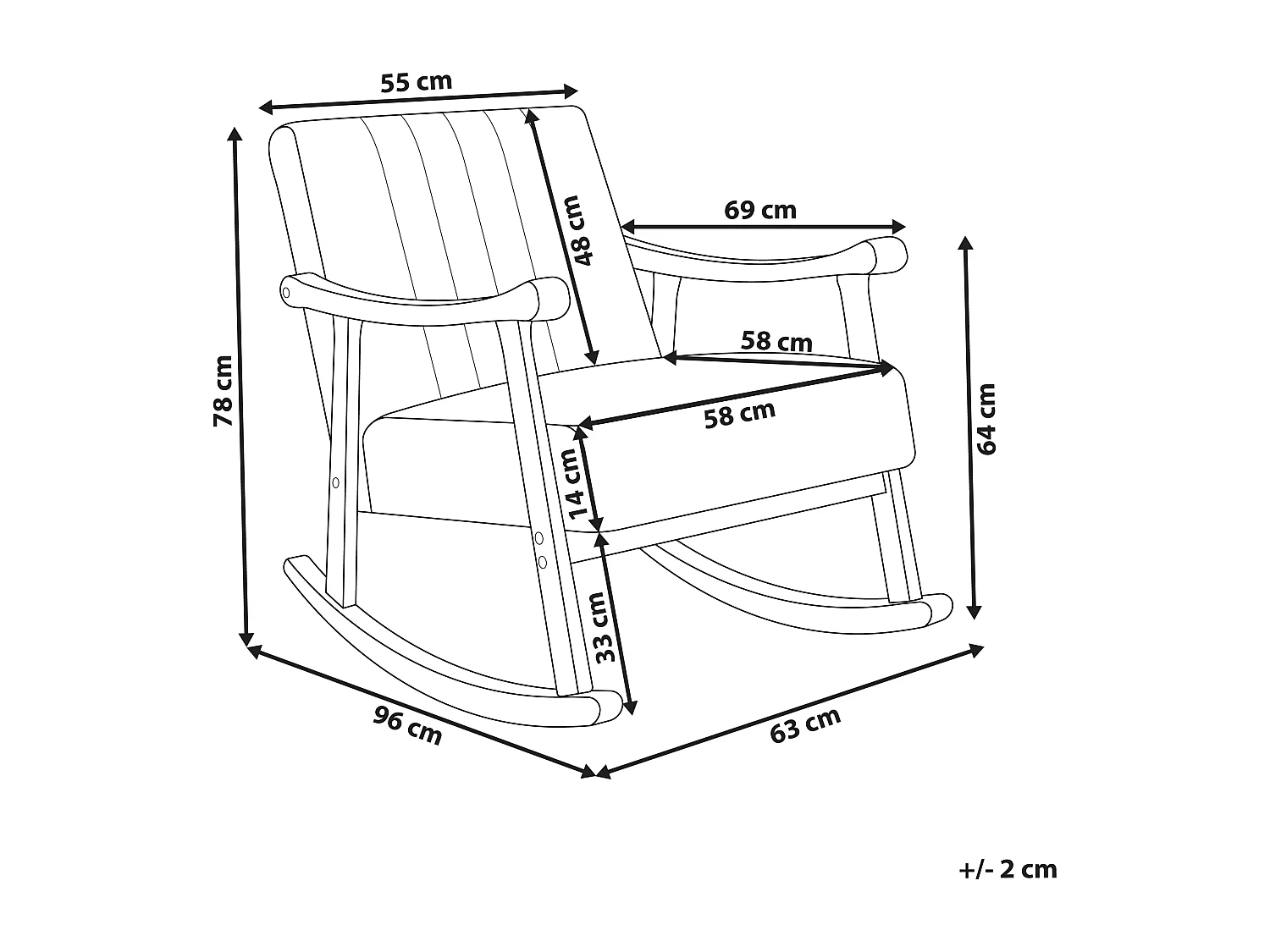 Fauteuil à bascule LEKNES Bouclé Blanc cassé