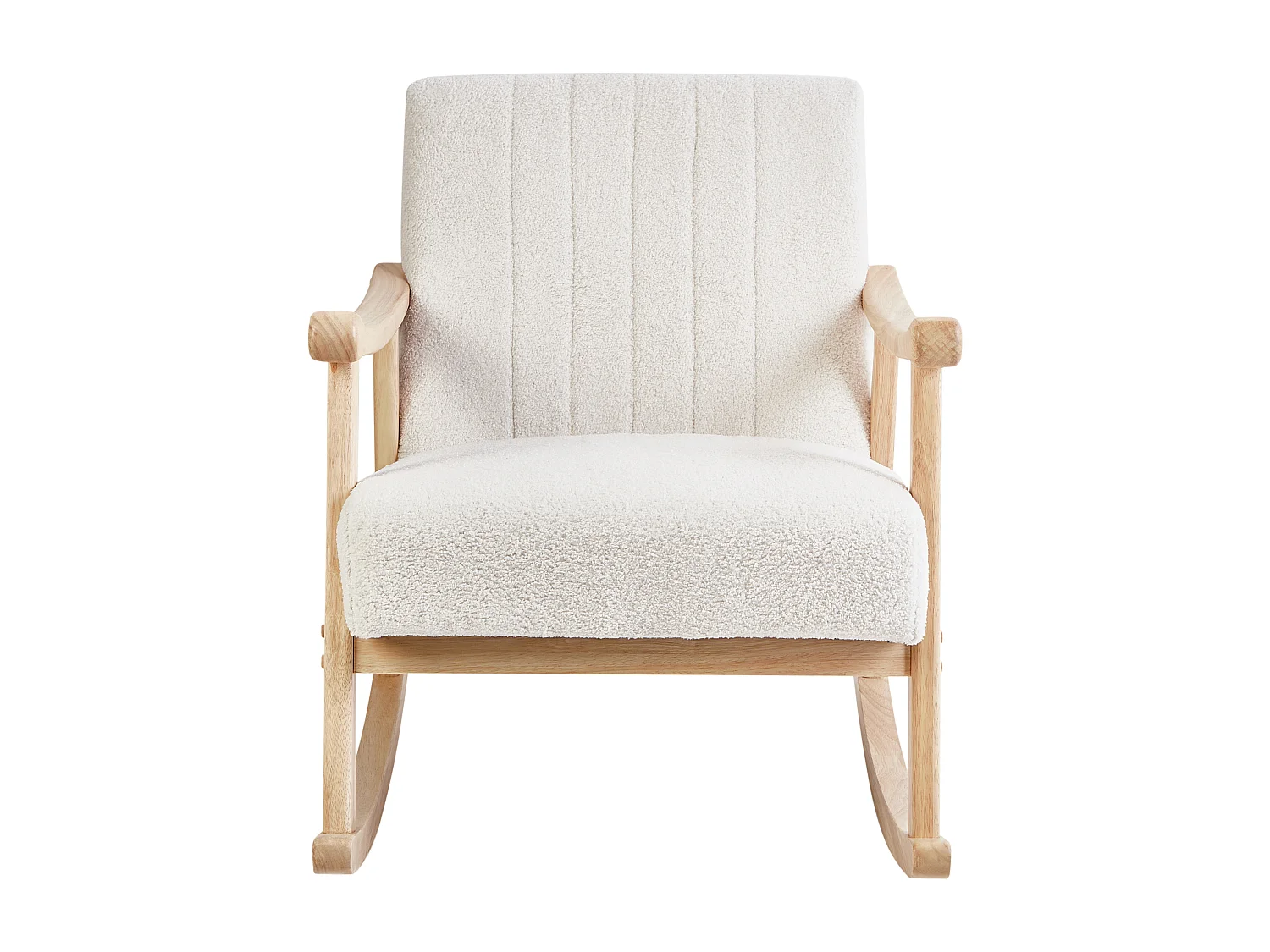 Fauteuil à bascule LEKNES Bouclé Blanc cassé