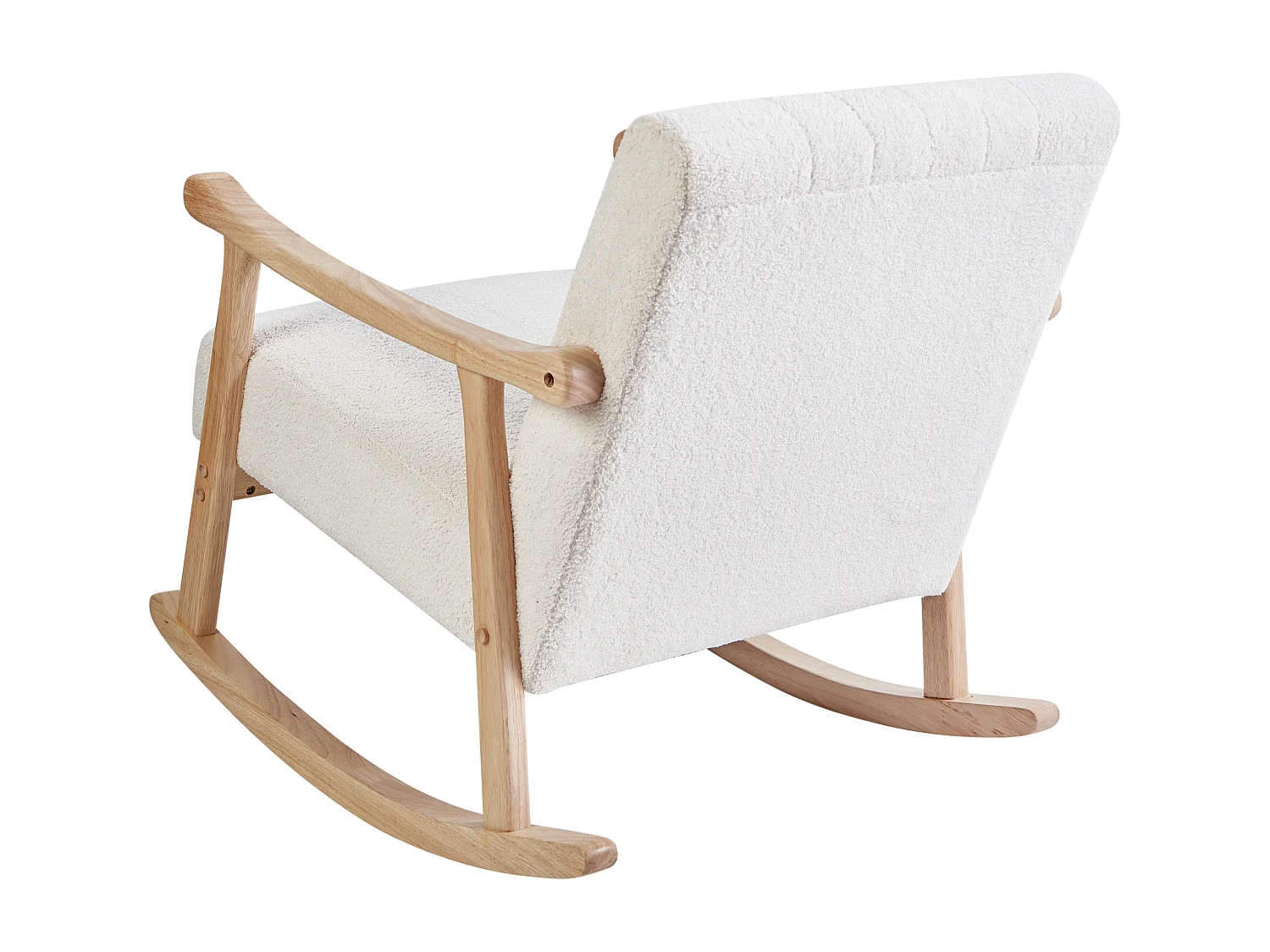 Fauteuil à bascule LEKNES Bouclé Blanc cassé