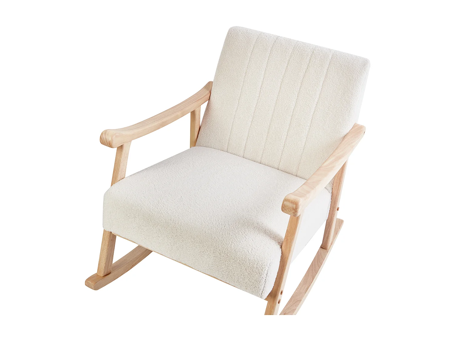 Fauteuil à bascule LEKNES Bouclé Blanc cassé