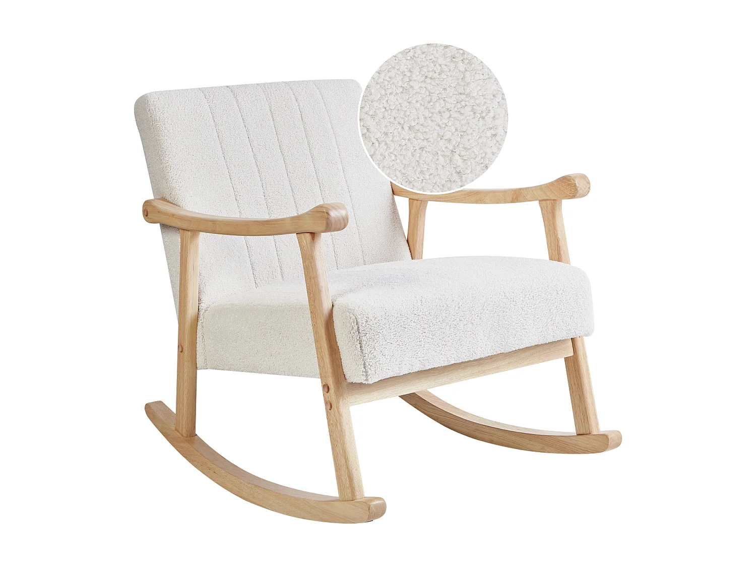 Fauteuil à bascule LEKNES Bouclé Blanc cassé