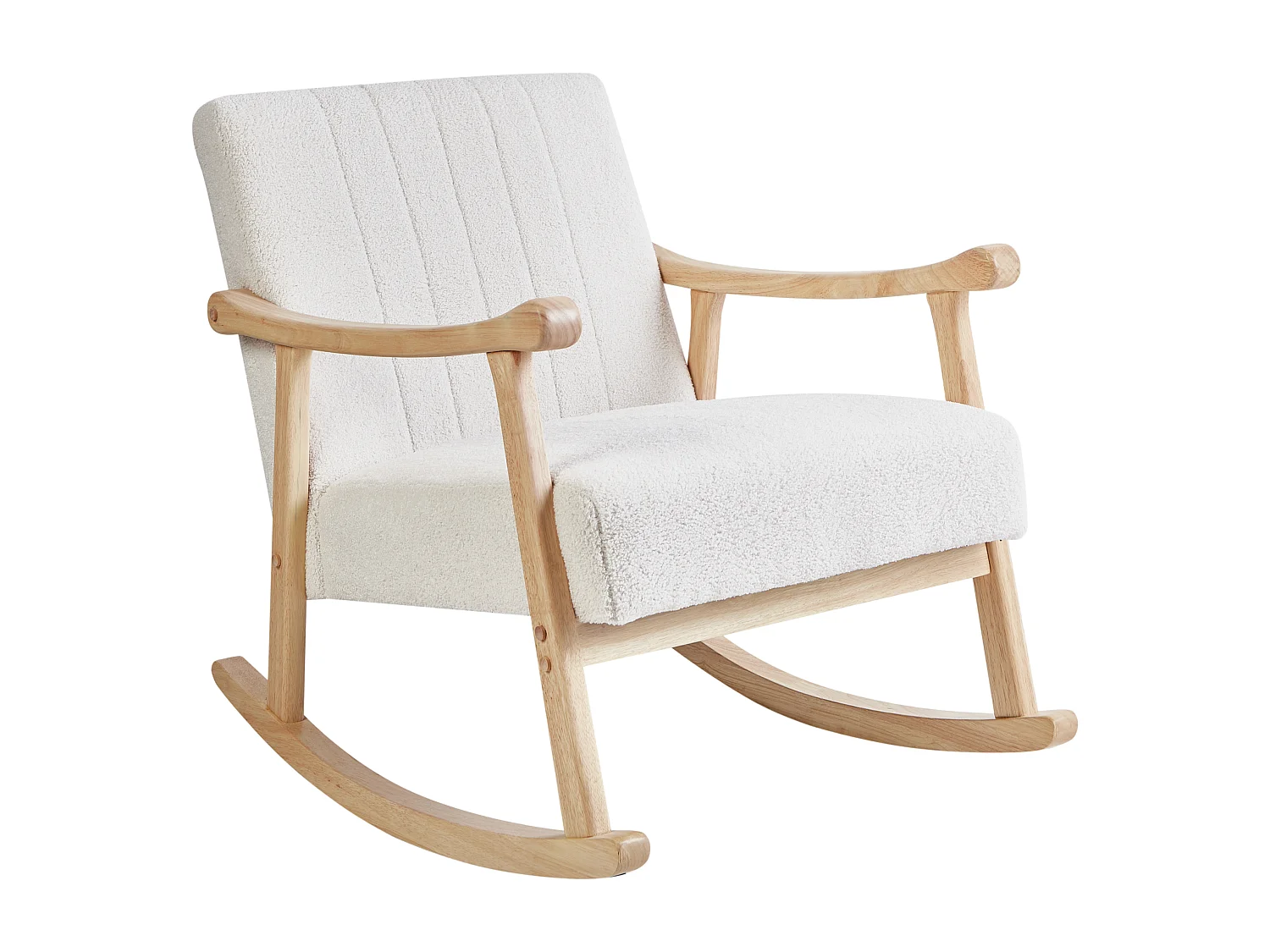 Fauteuil à bascule LEKNES Bouclé Blanc cassé
