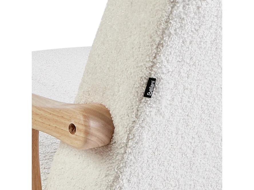 Fauteuil à bascule LEKNES Bouclé Blanc cassé