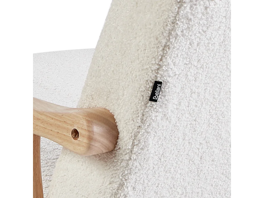 Poltrona a dondolo LEKNES Bouclé Bianco sporco