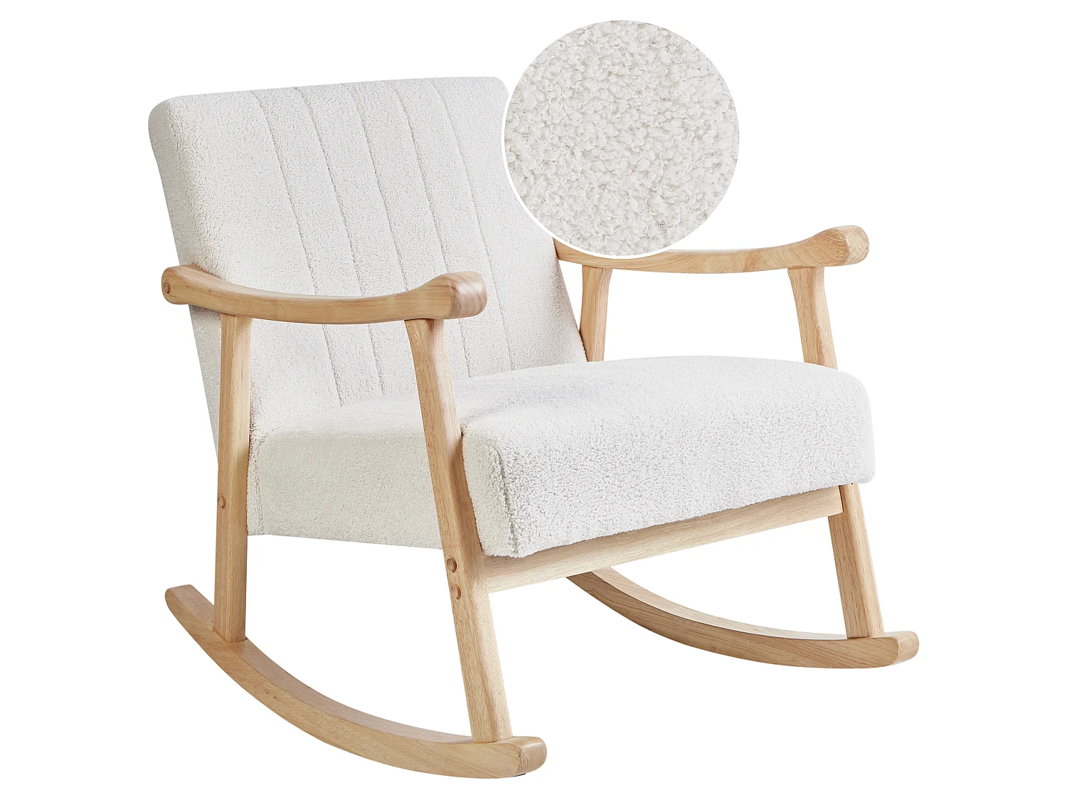 Fauteuil à bascule LEKNES Bouclé Blanc cassé