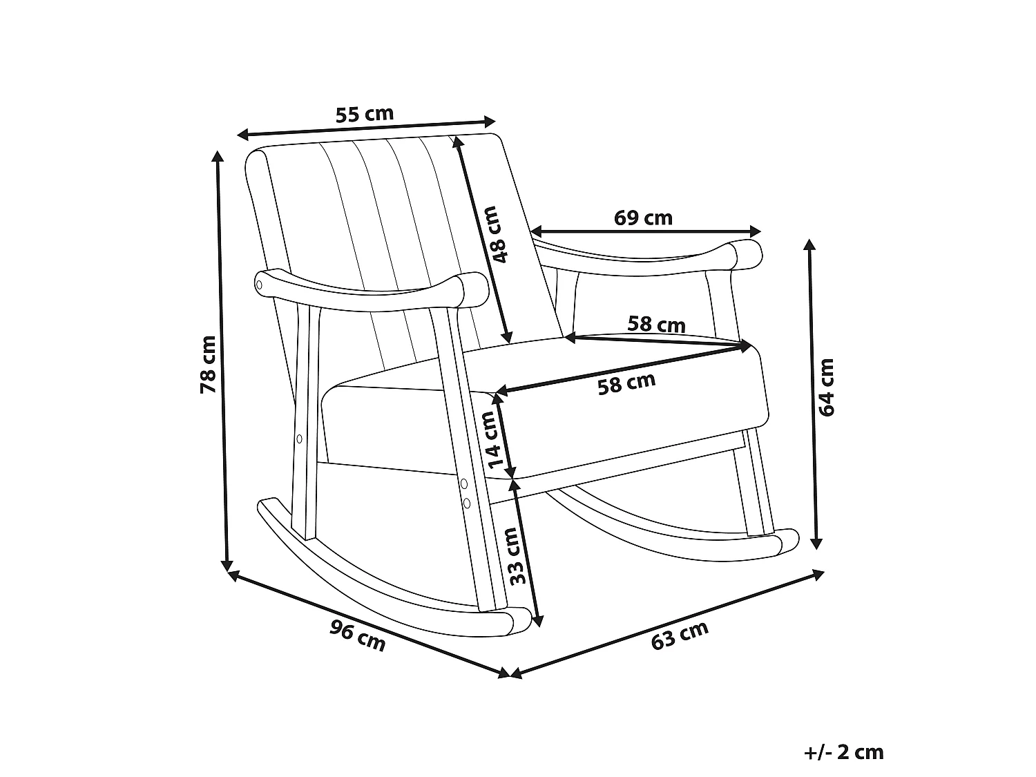 Fauteuil à bascule LEKNES Bouclé Blanc cassé
