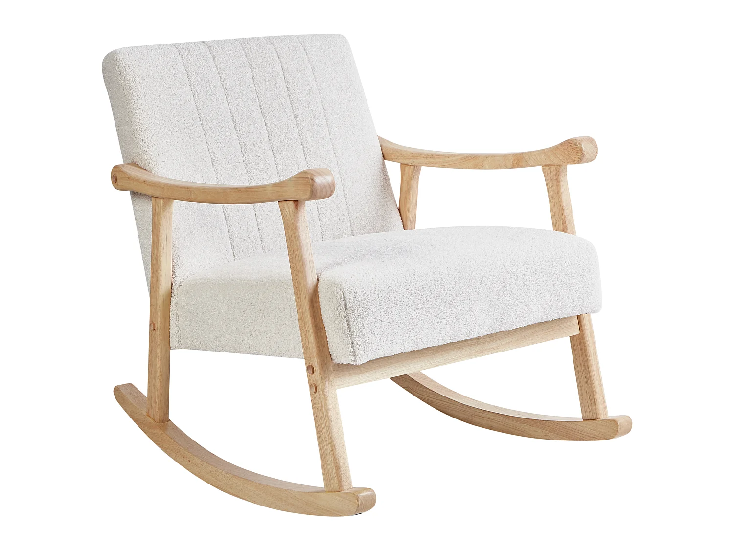 Fauteuil à bascule LEKNES Bouclé Blanc cassé