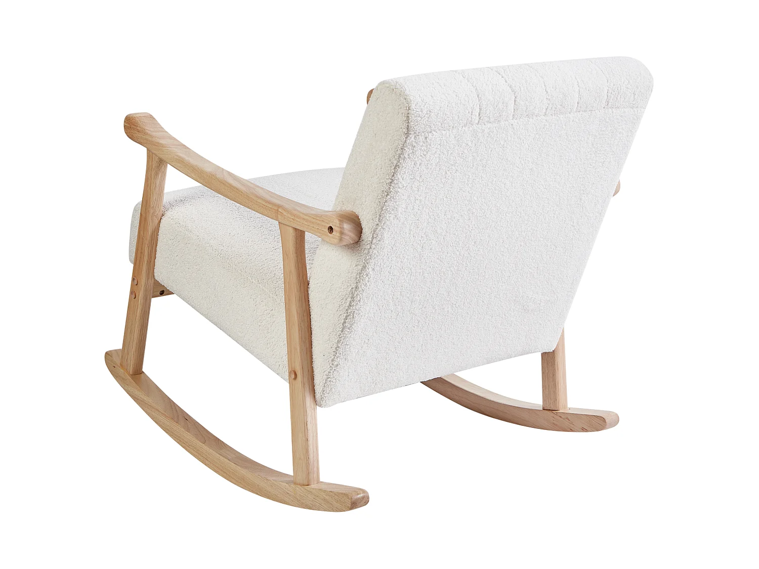 Fauteuil à bascule LEKNES Bouclé Blanc cassé