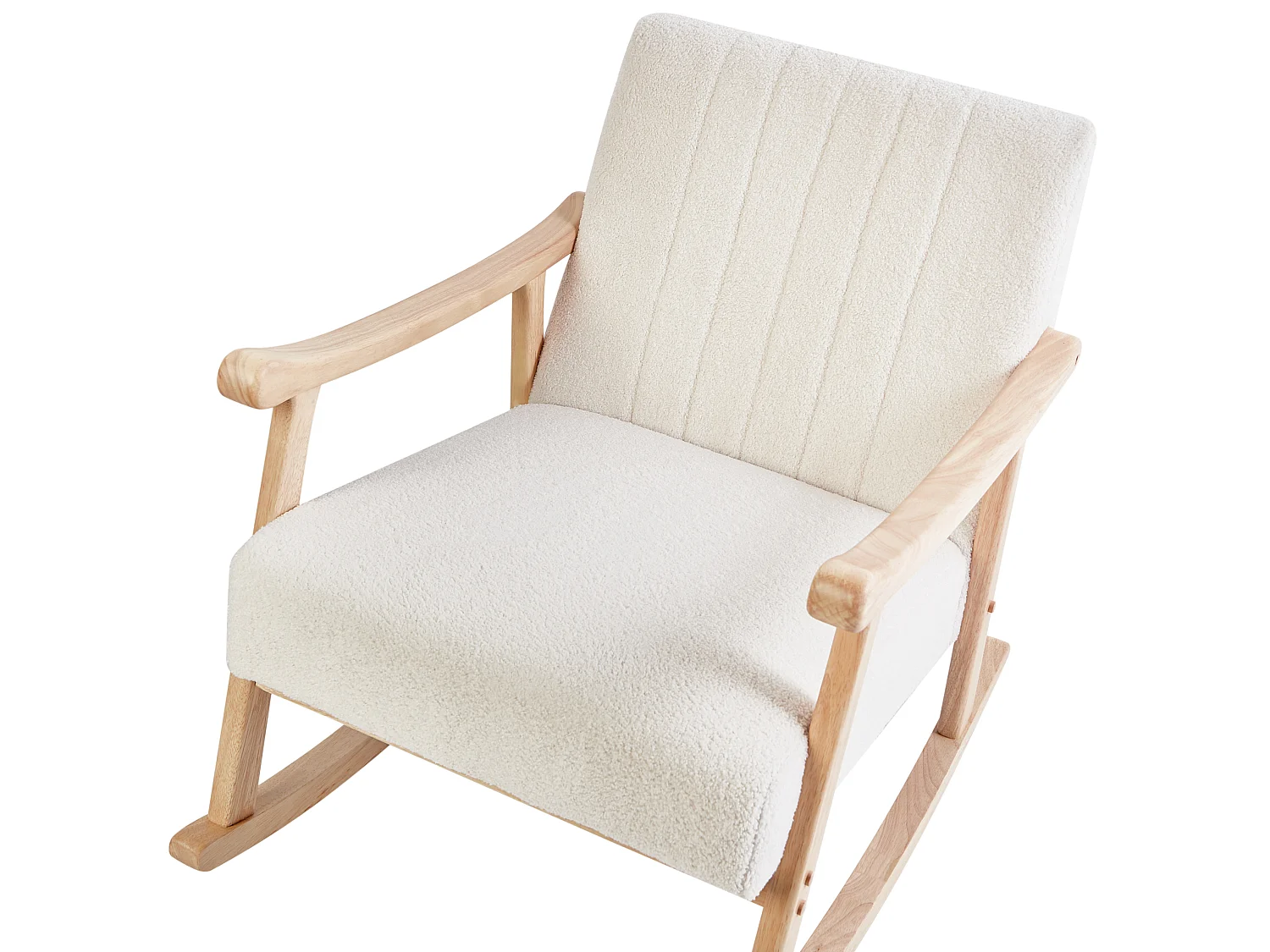 Fauteuil à bascule LEKNES Bouclé Blanc cassé