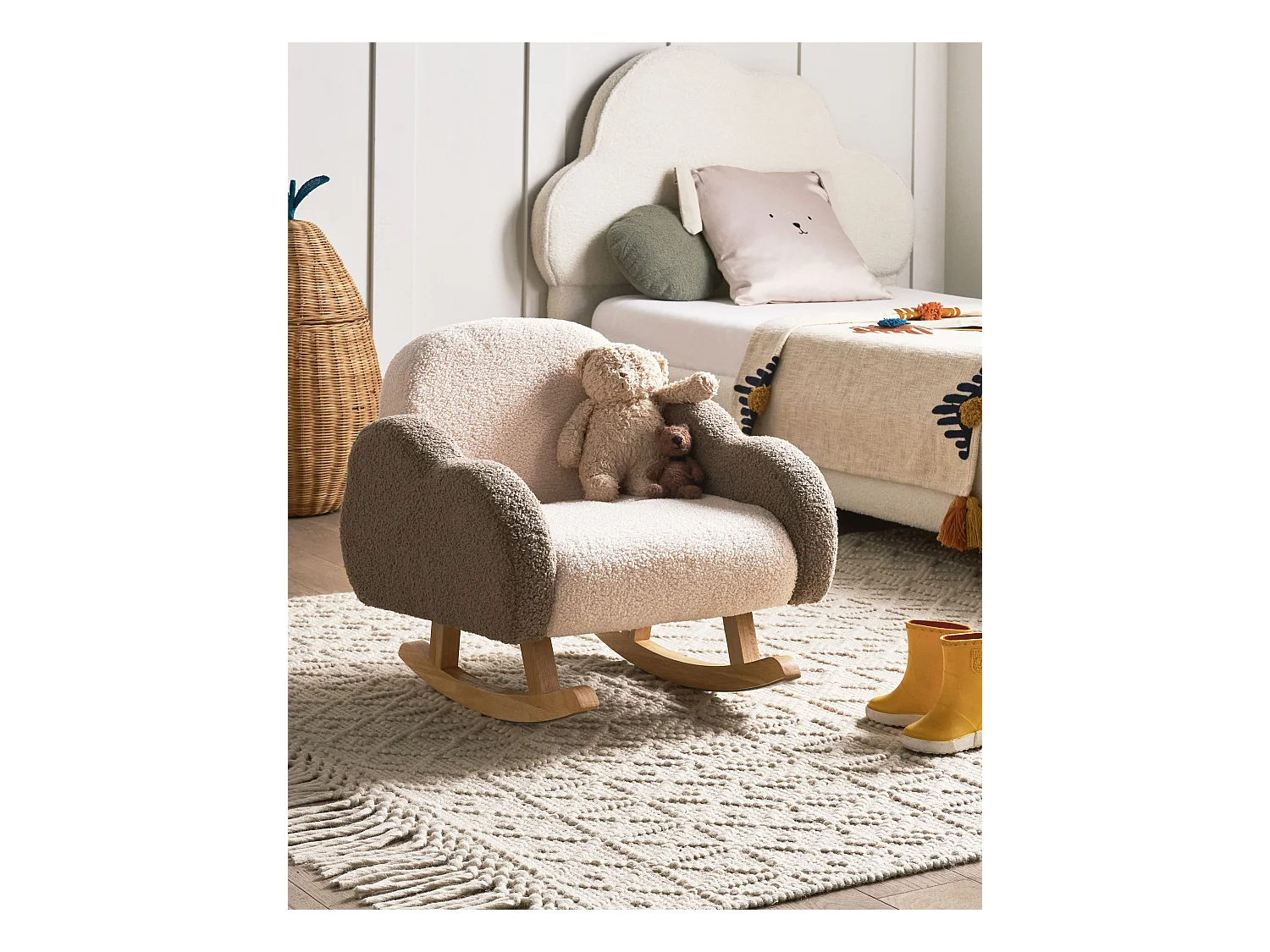 Chaise à bascule pour enfants Nuage SKARE Bouclé Beige