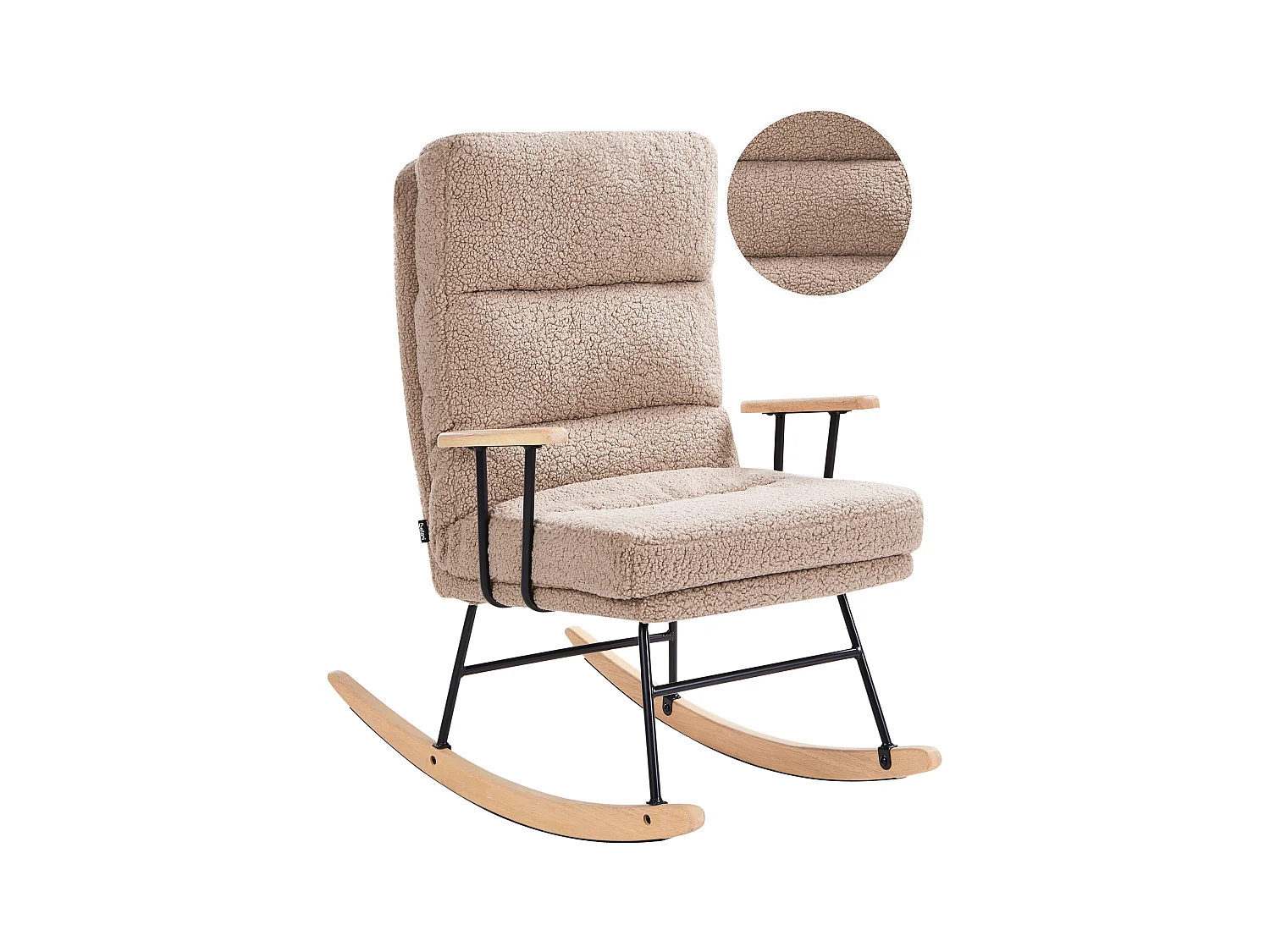 Fauteuil à bascule ESKELIN Bouclé Beige