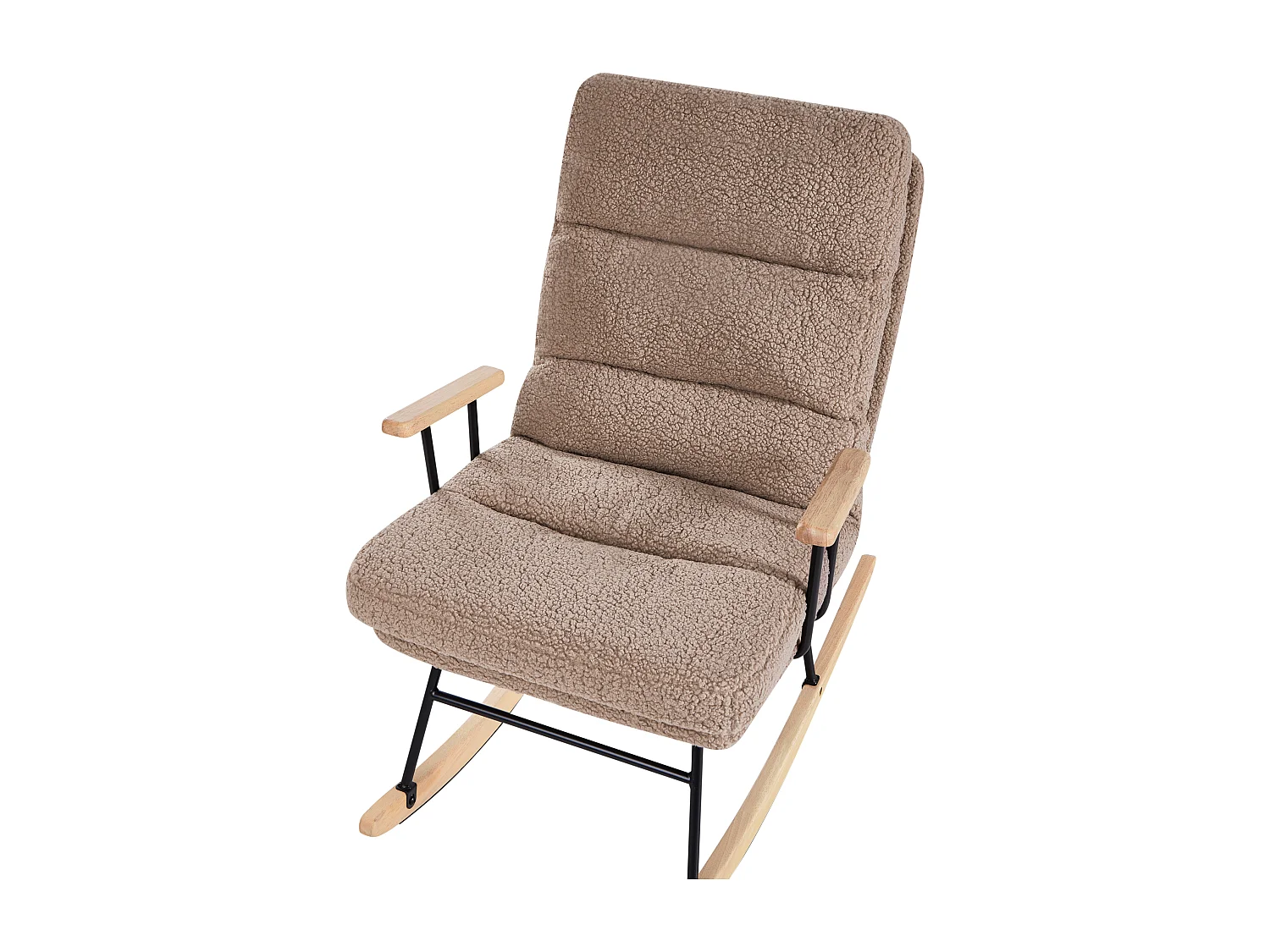 Fotel bujany ESKELIN Rozkładany Boucle Beżowy