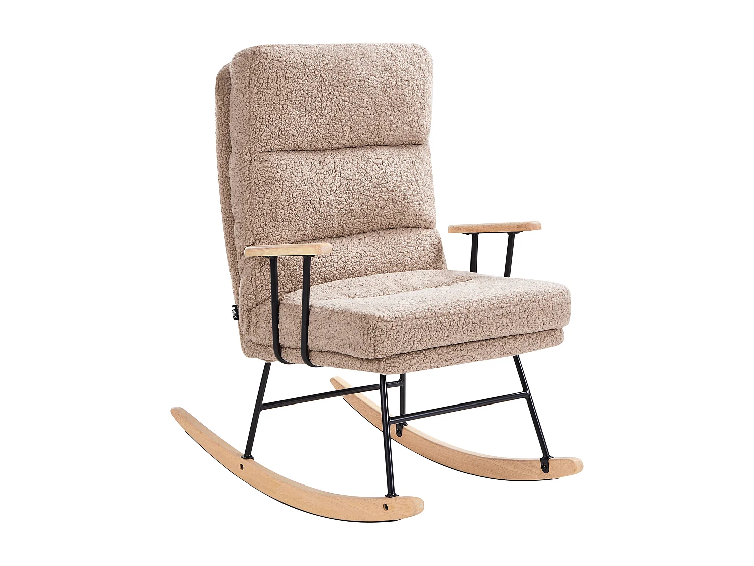 Fotel bujany ESKELIN Rozkładany Boucle Beżowy