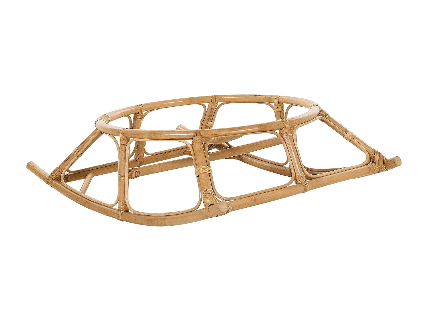 Schaukelstuhl Rattan natürlich / beige mit Kissen Boho Stil Orvieto