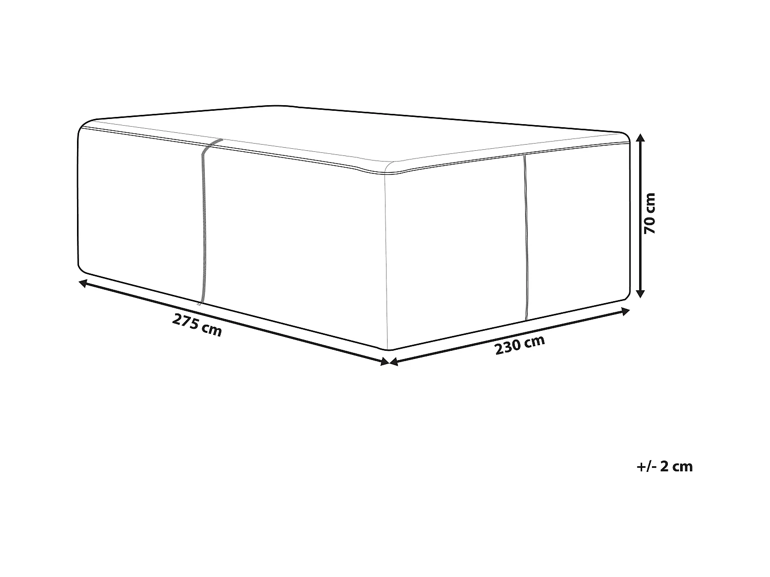 Bâche de protection CHUVA 275 cm 230 cm 70 cm Noir