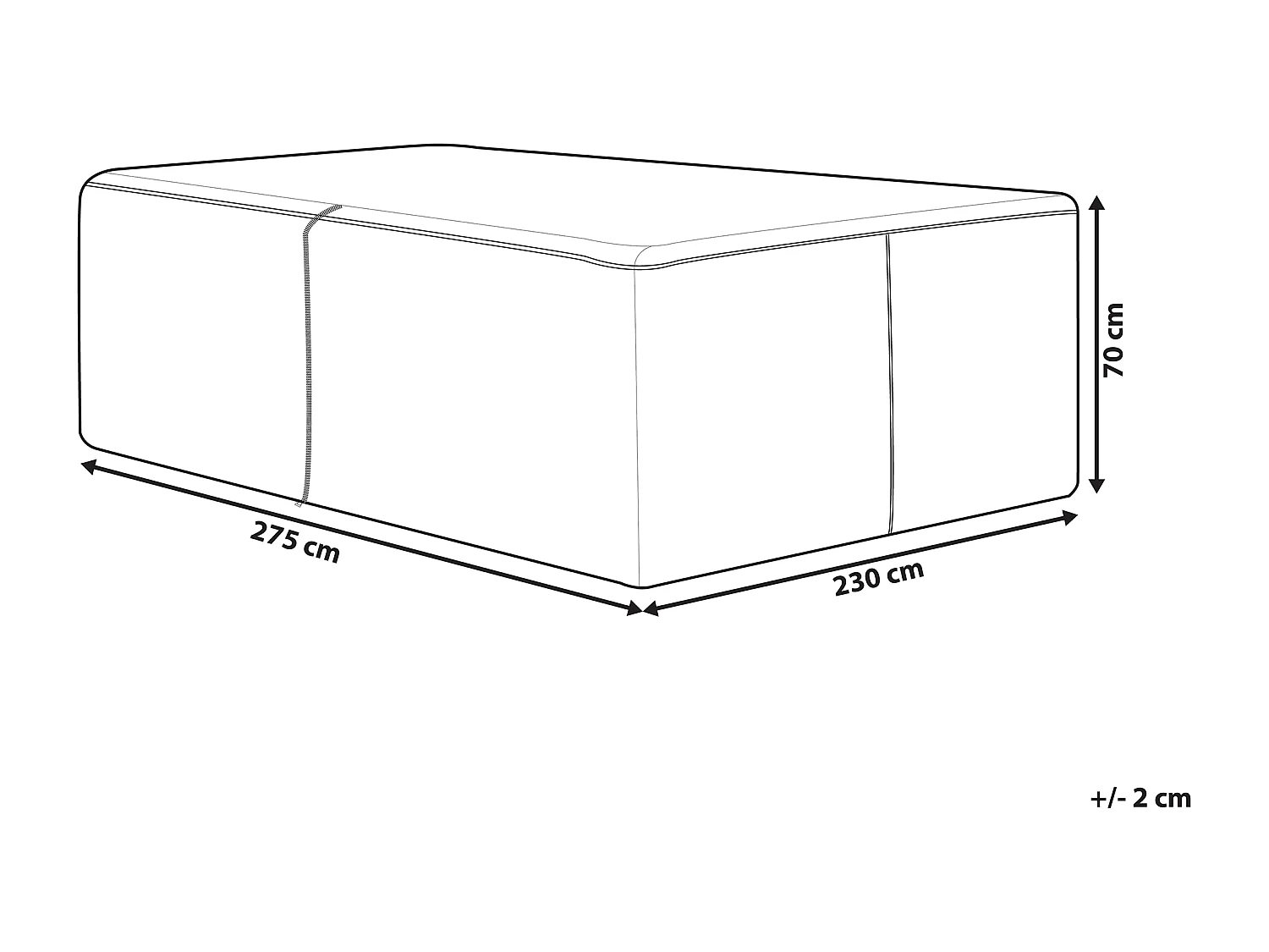 Bâche de protection CHUVA 275 cm 230 cm 70 cm Noir